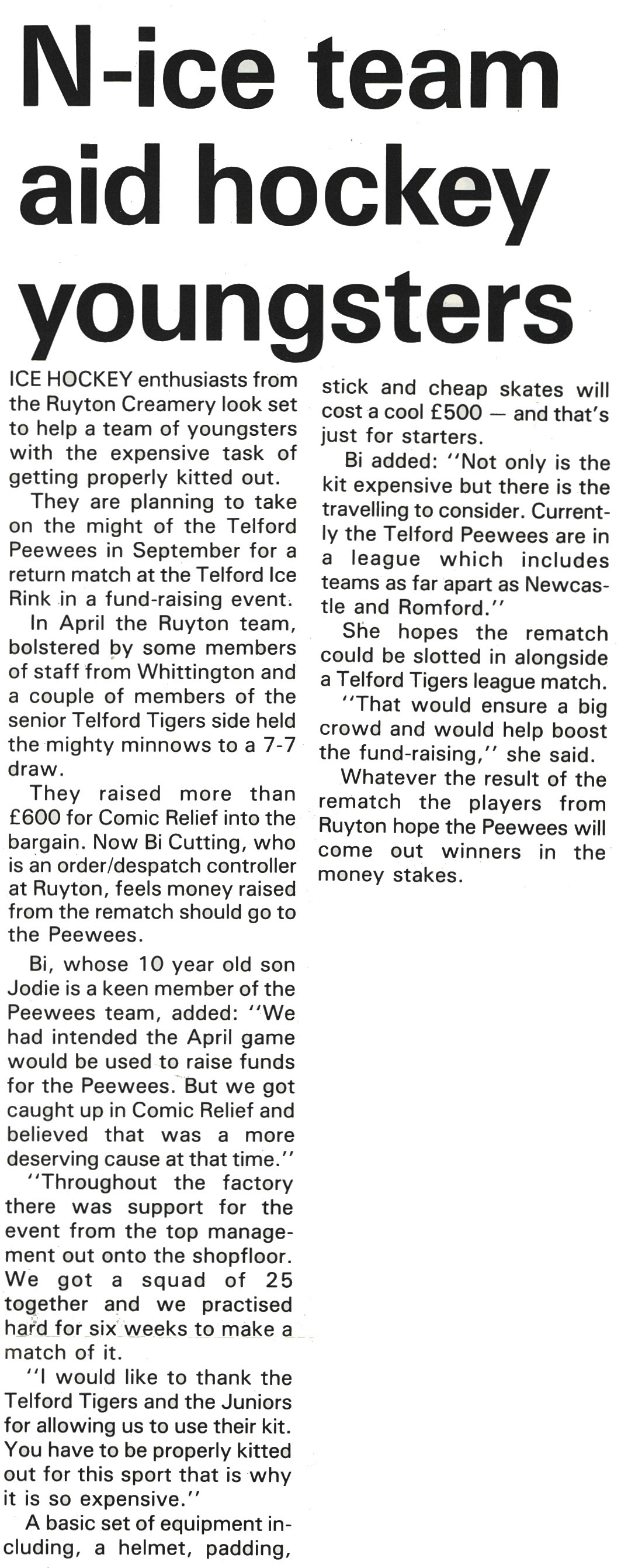 1989 Ruyton raise funds for Comic Relief (Courtesy Beryl Purslove)
