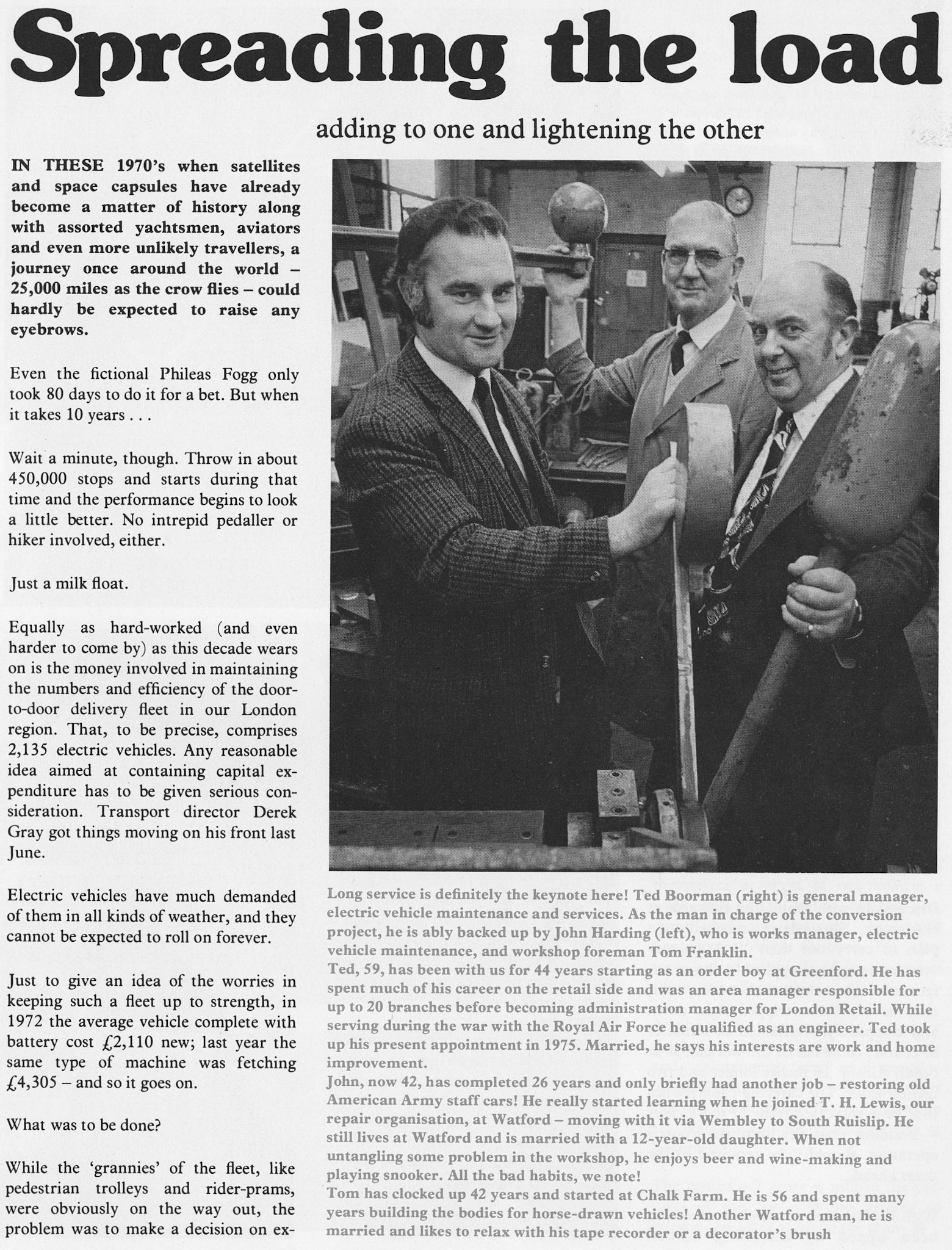 1977 Electric vehicle maintenance