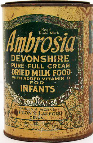 1917 Ambrosia Dried milk for infants (Courtesy Daily Mail Centenary article)