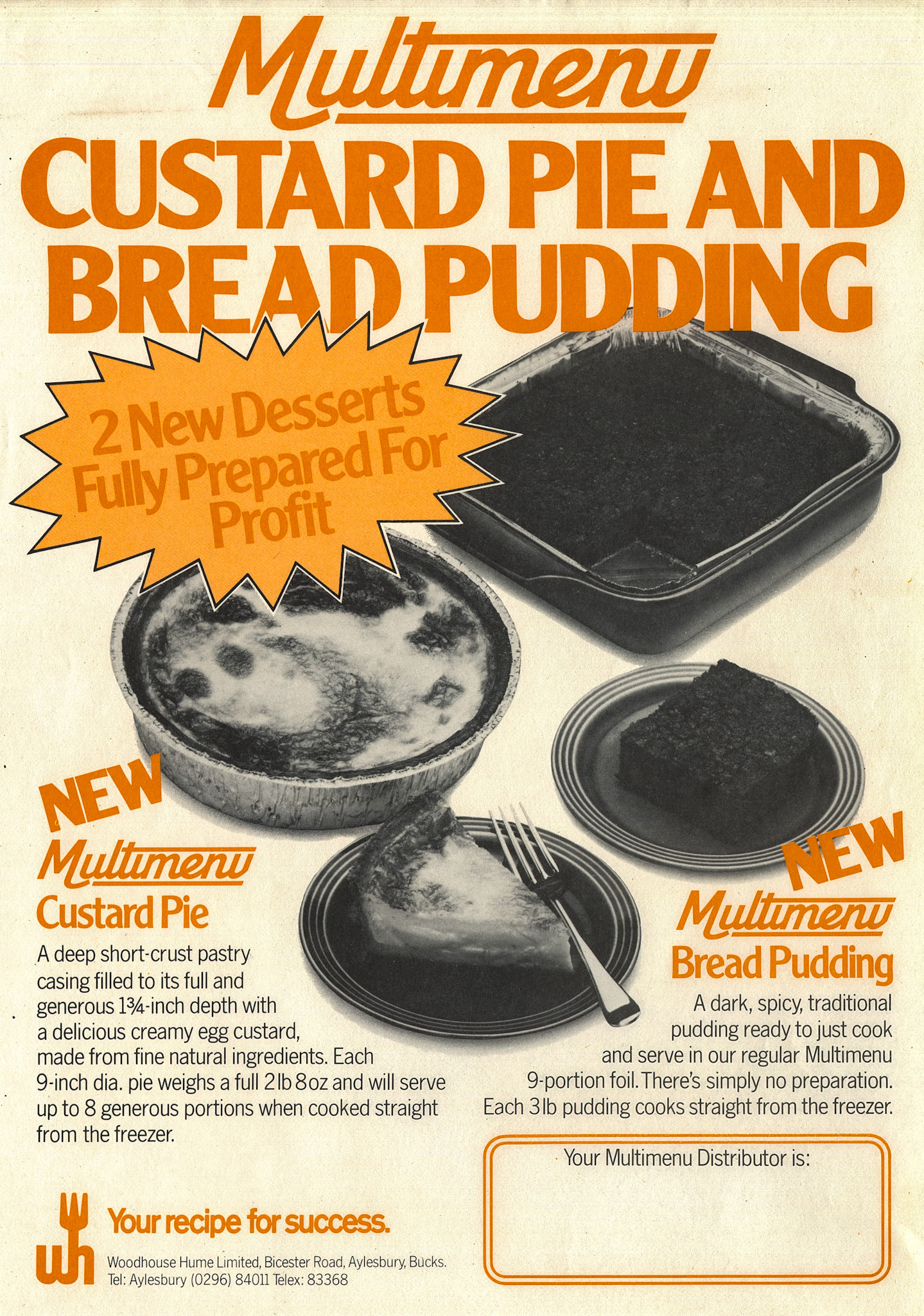 1982 Woodhouse Hume 'Multimenu' brochure, showing product range. (Courtesy John South well)