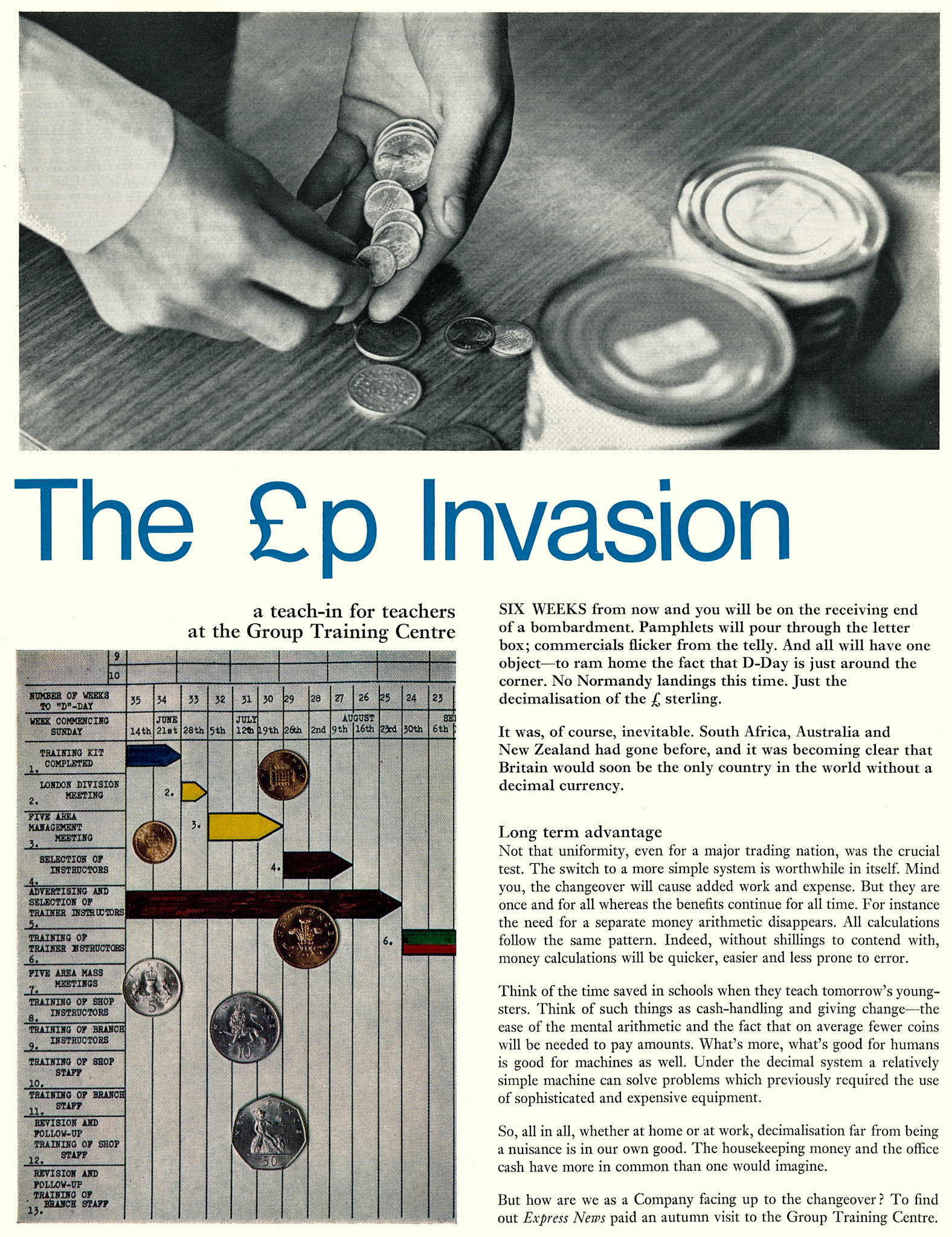 1970 Decimalisation training at Rossmore Road Training Centre. (Express News Christmas)
