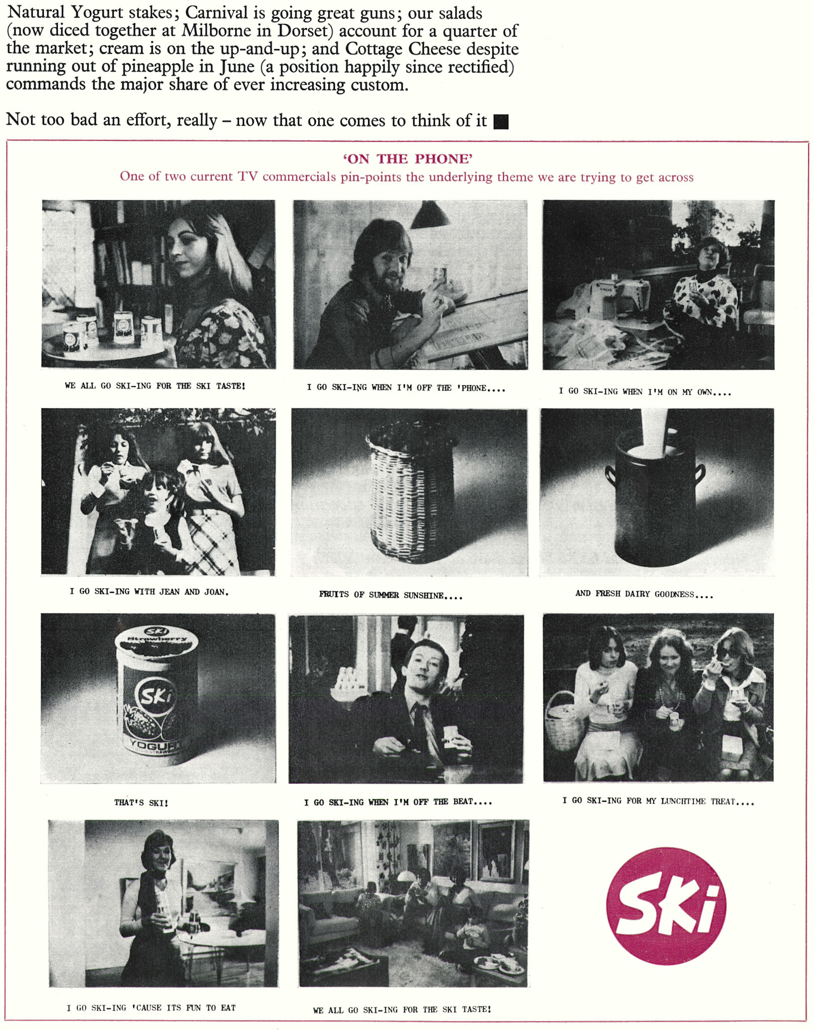 1976 Ski and Eden Vale sales and marketing news. (Express News Autumn)