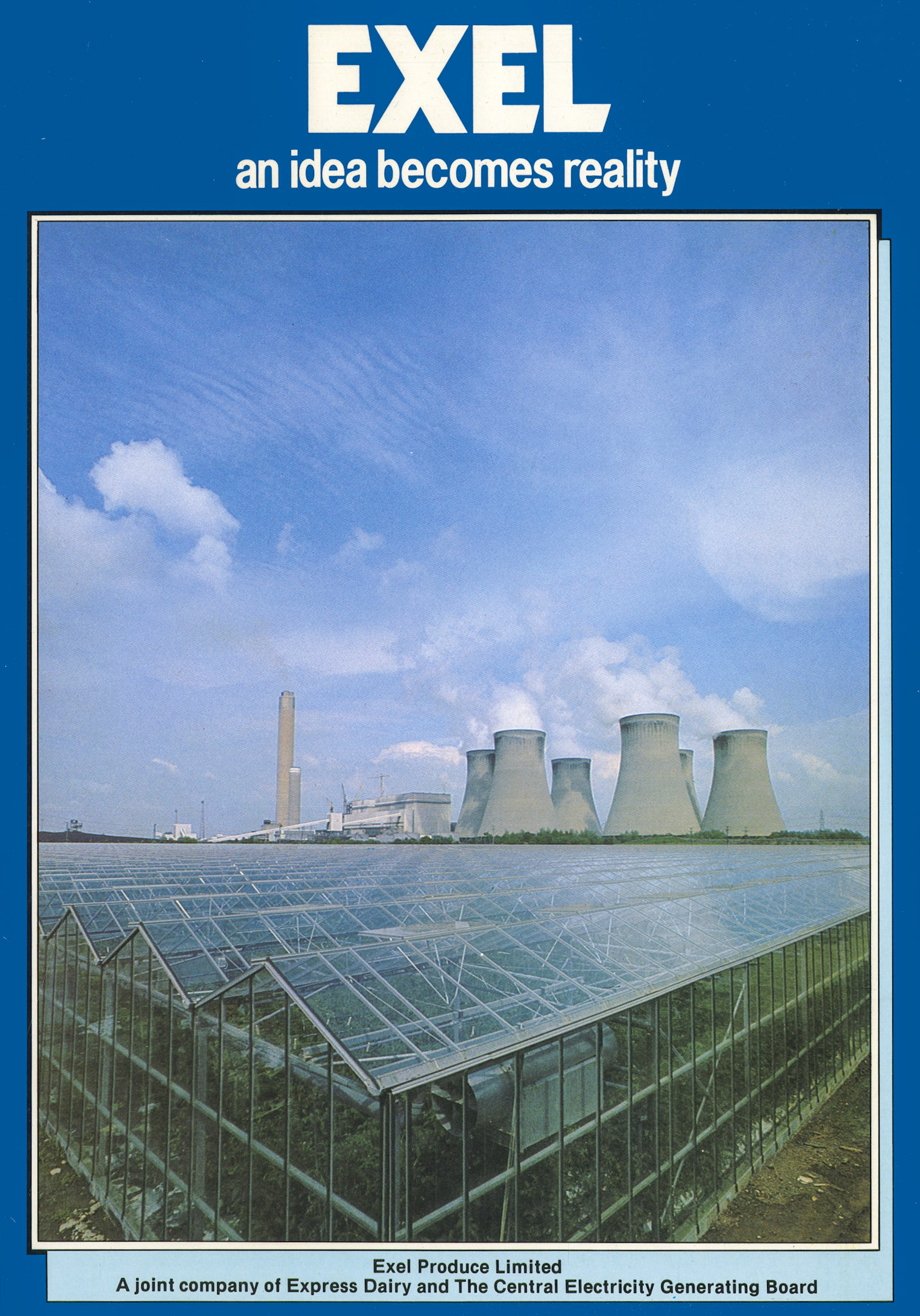 1981 Exel Produce Ltd Official Launch Brochure. Joint venture with Express and the C.E.G.B. at Drax Power station, Yorkshire. Front Cover (Courtesy John Southwell)