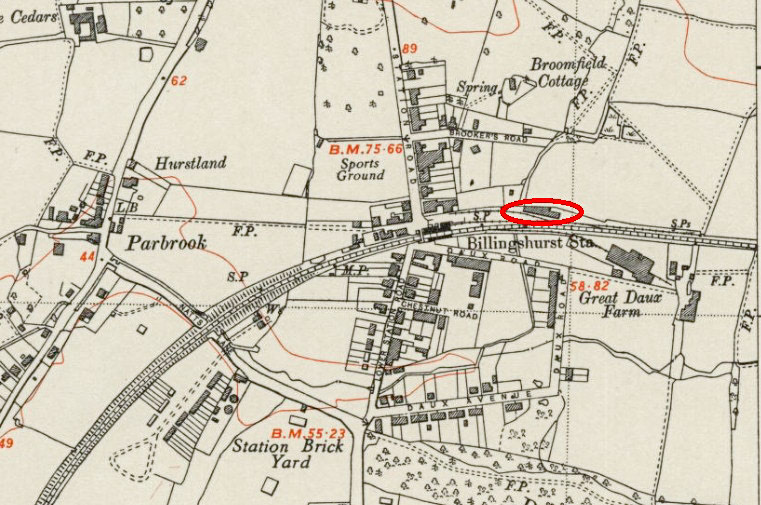 Larger scale location map of Billingshurst Creamery (Courtesy Matthew Pinto)