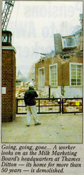 Final demolition of MMB Headquarters at Thames Ditton (Michael Morgan Collection)