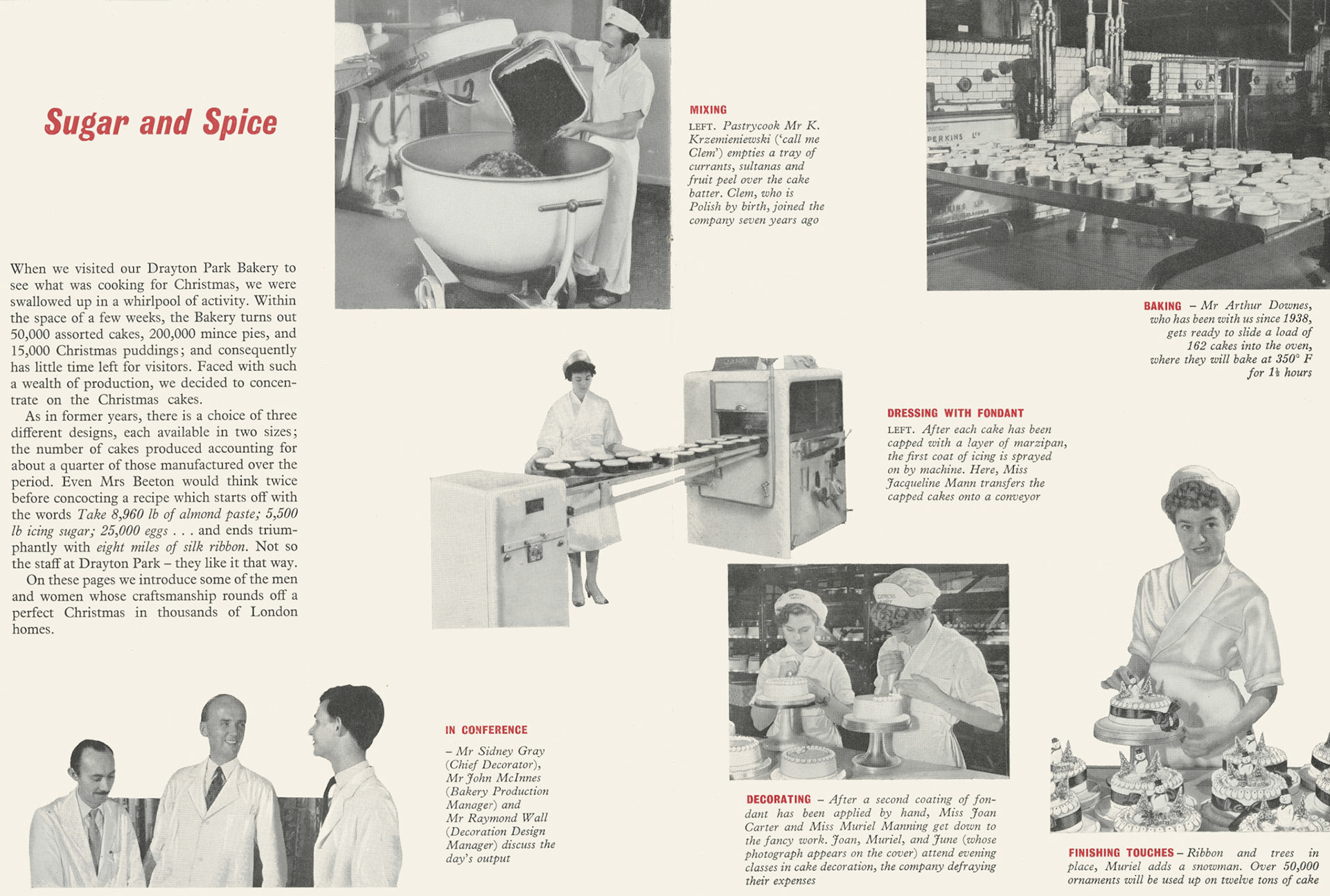 1956 Drayton Park Bakery Christmas cake operations. (Express News December)