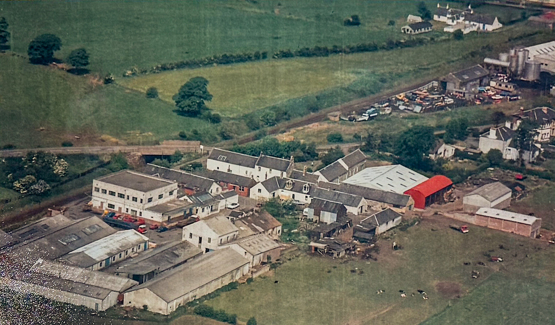 1983c. Kilmaurs Creamery aerial photo. (Photo by Peter Roper, visit by courtesy of Fiona Edgar)