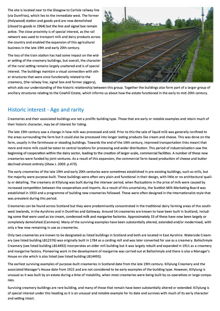 History of Holywood Creamery and nearby Kirkudbright Creamery opening. (Express Dairy Tales publication)