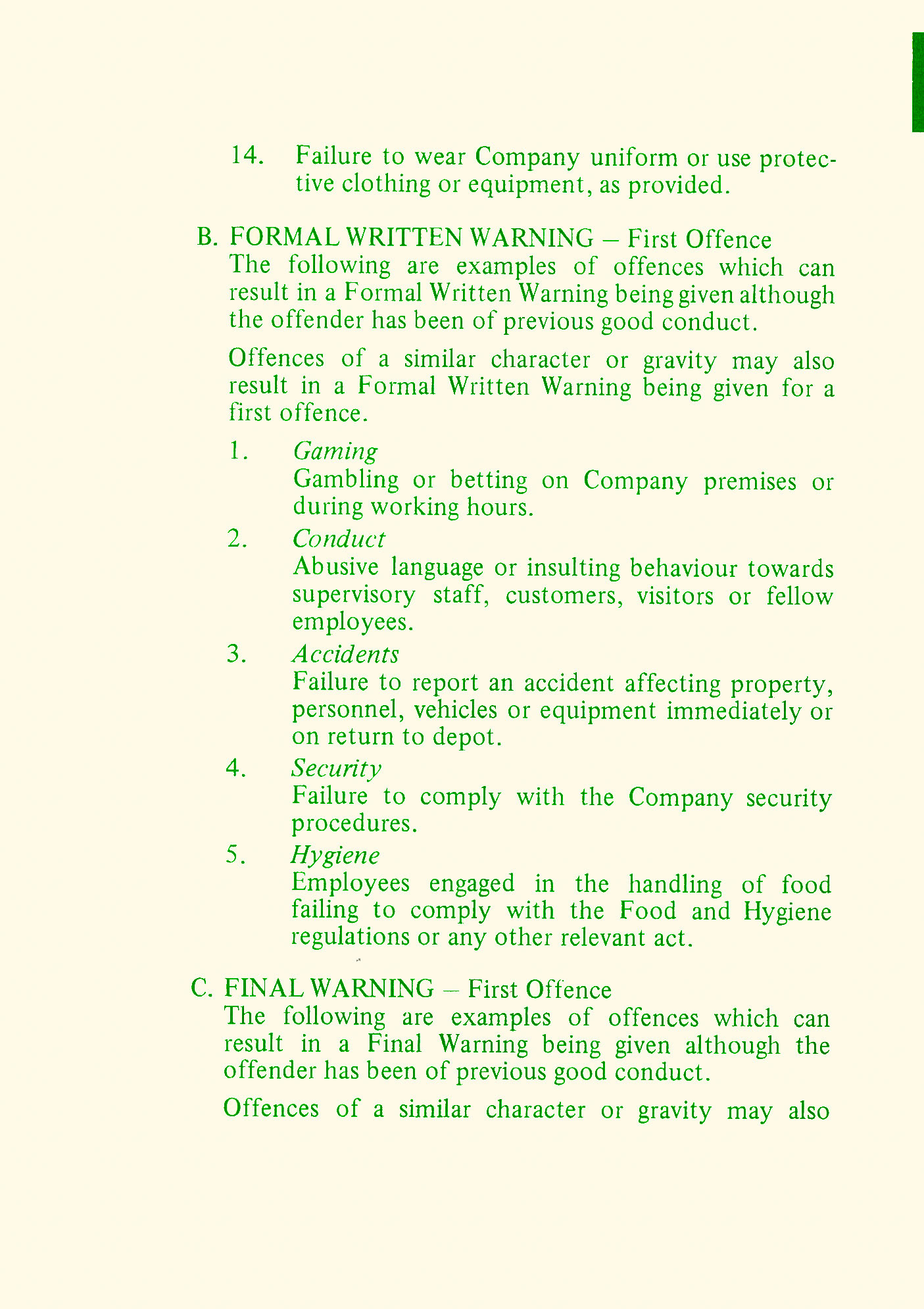 1970's? Procedures &amp; Instructions for Retail Staff, P15 (Express Dairy Tales collection)