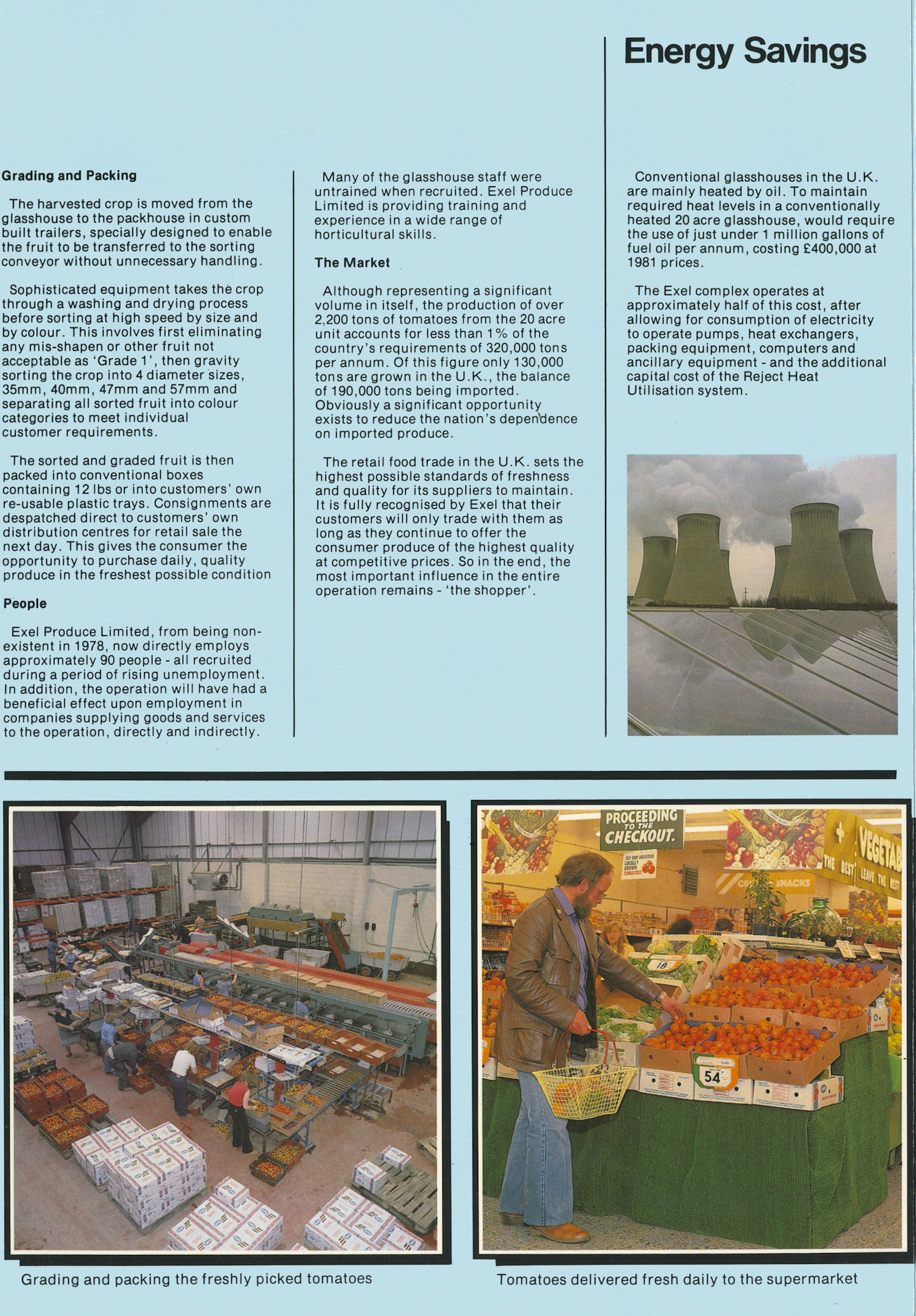 1981 Exel Produce Ltd Official Launch Brochure. Joint venture with Express and the C.E.G.B. at Drax Power station, Yorkshire. Page 4. (Courtesy John Southwell)