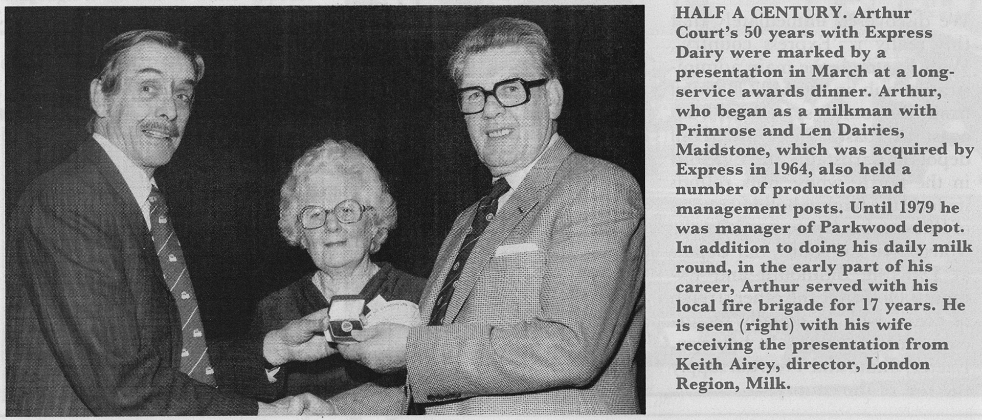 1981 KEITH AIREY (Arthur Court retires after 50 years in Kent)