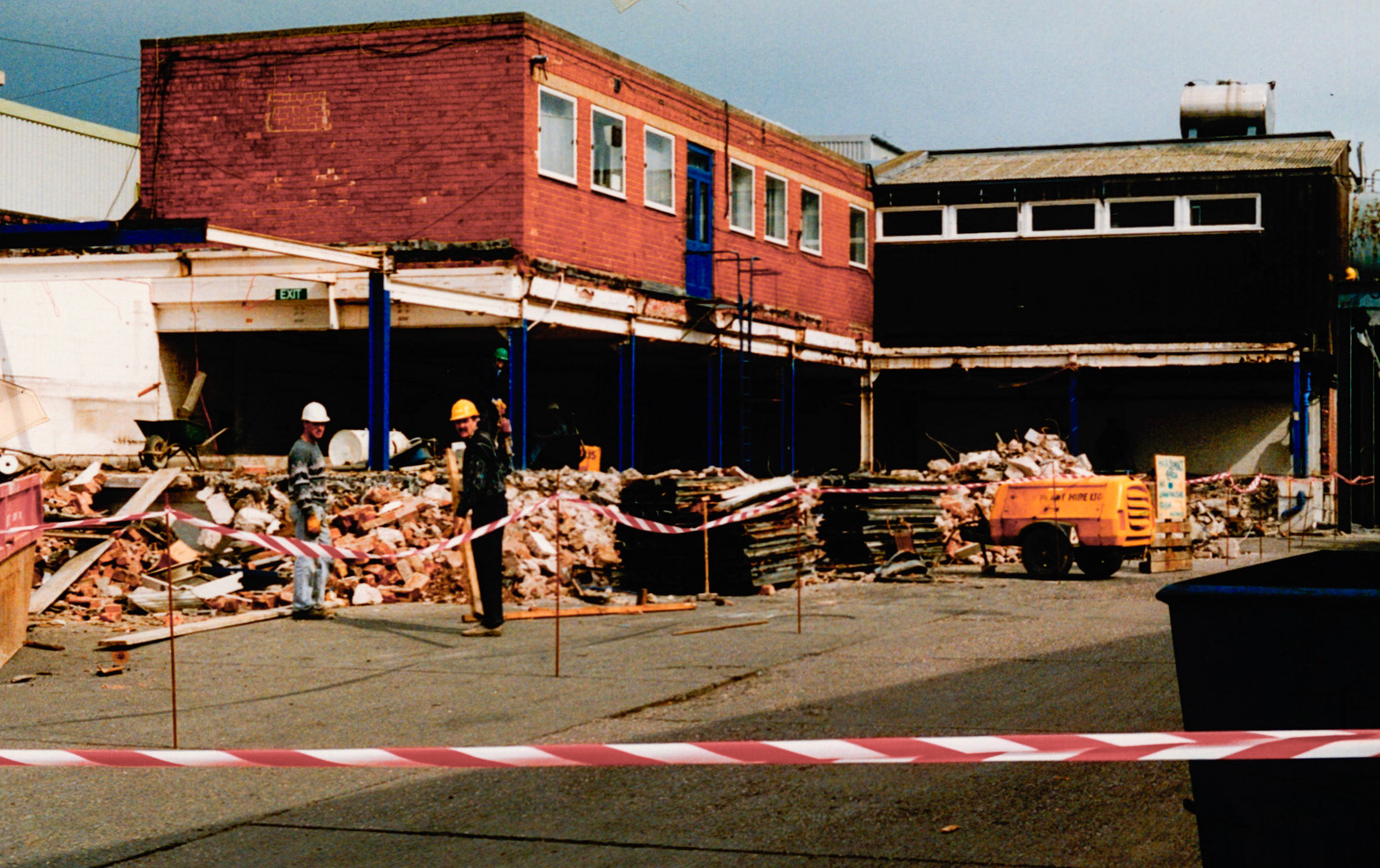 1980's? "Demolition of old dischage decks" (Courtesy Joe Lyons)