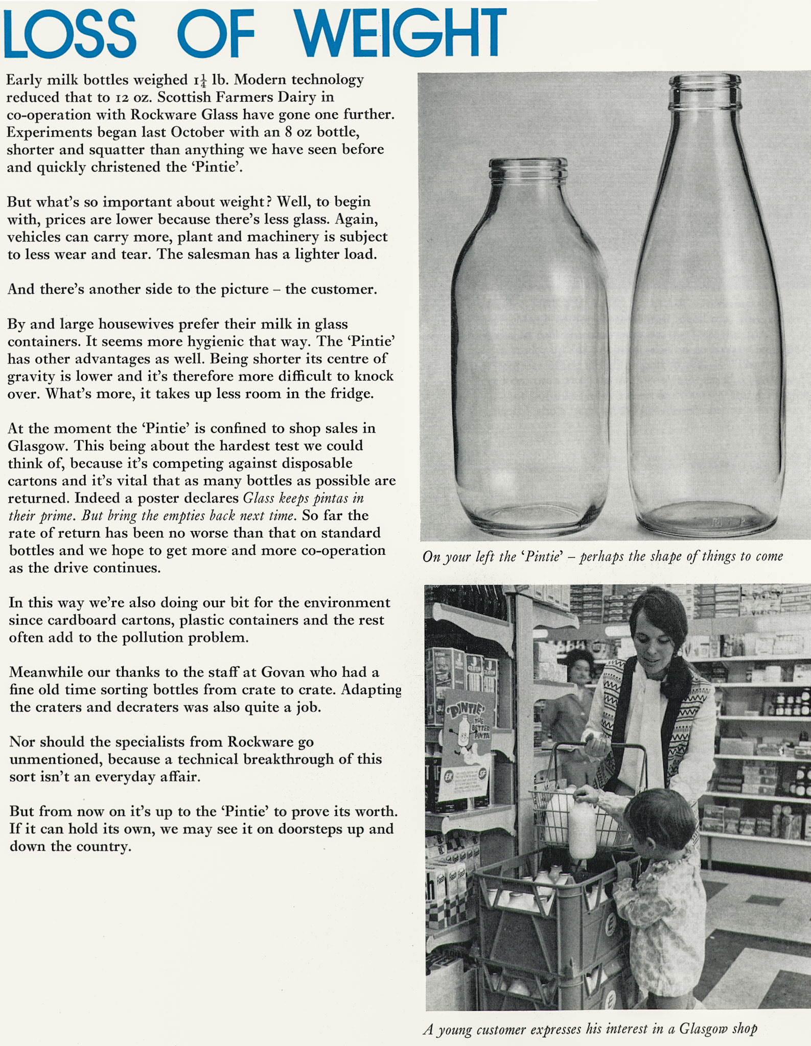 1972 Pintie bottle trials at Govan. (Express News Spring)