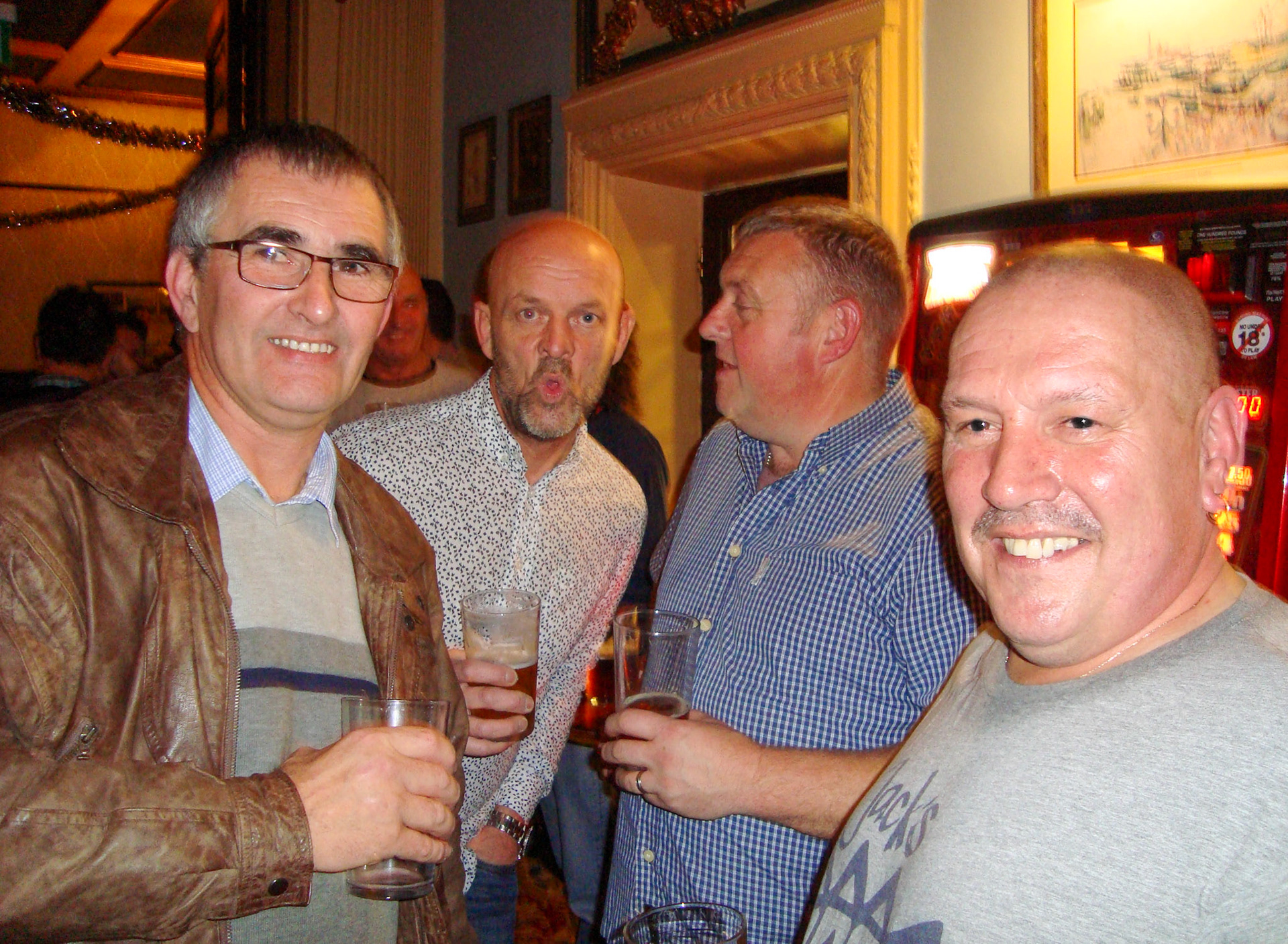 2016 Exeter Staff Reunion, The Imperial. Robert Smith, Tony Harding, Stuart Hunt and Adie Jones. (Courtesy Phillip Budd)