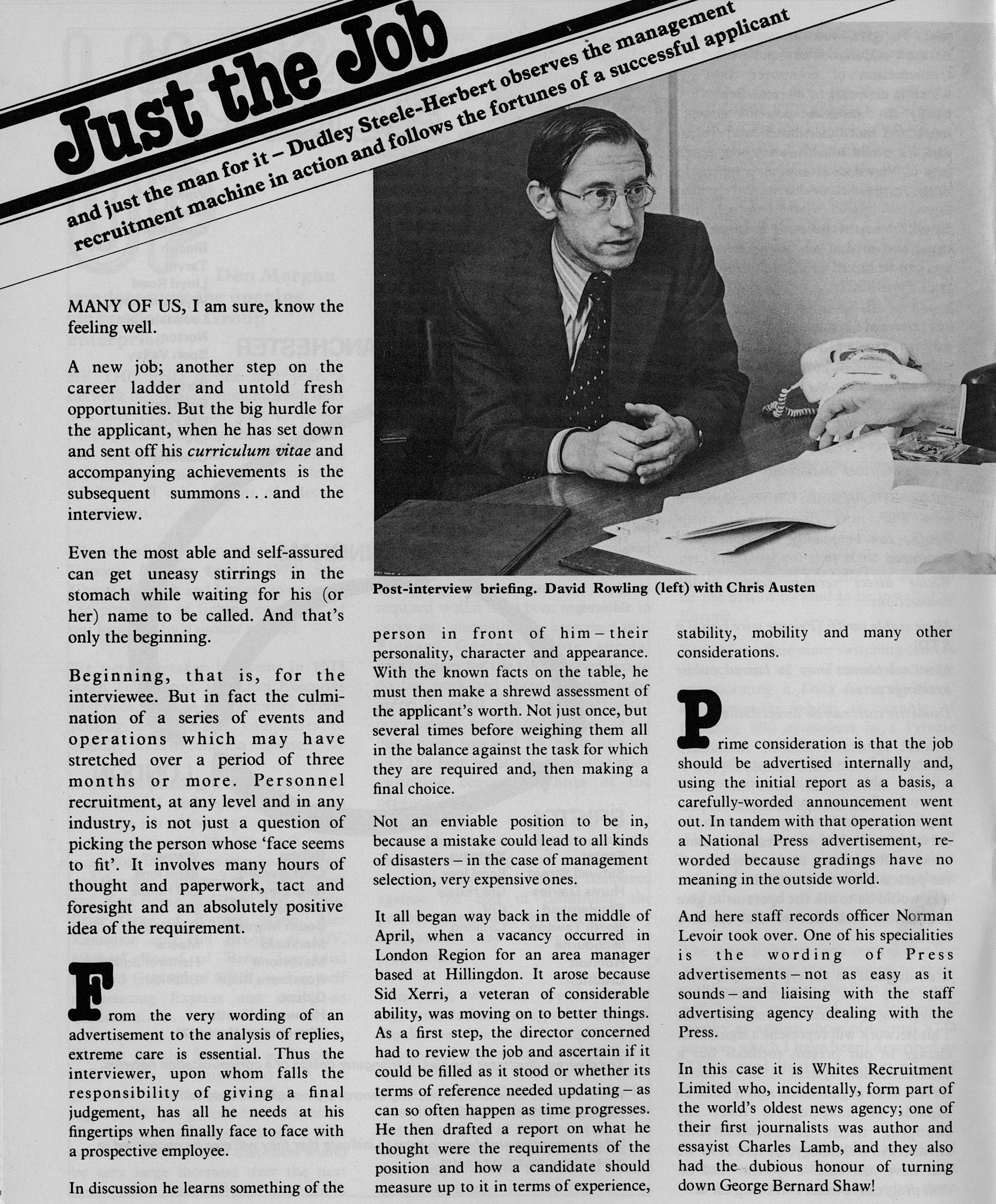 1978 David Rowling - Just the Job