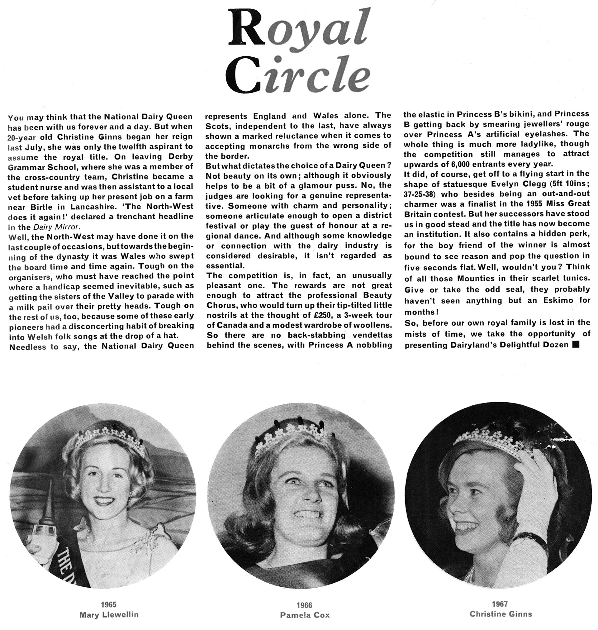 1967 National Dairy Queen winners from 1956 to 1967. (Express News Christmas)