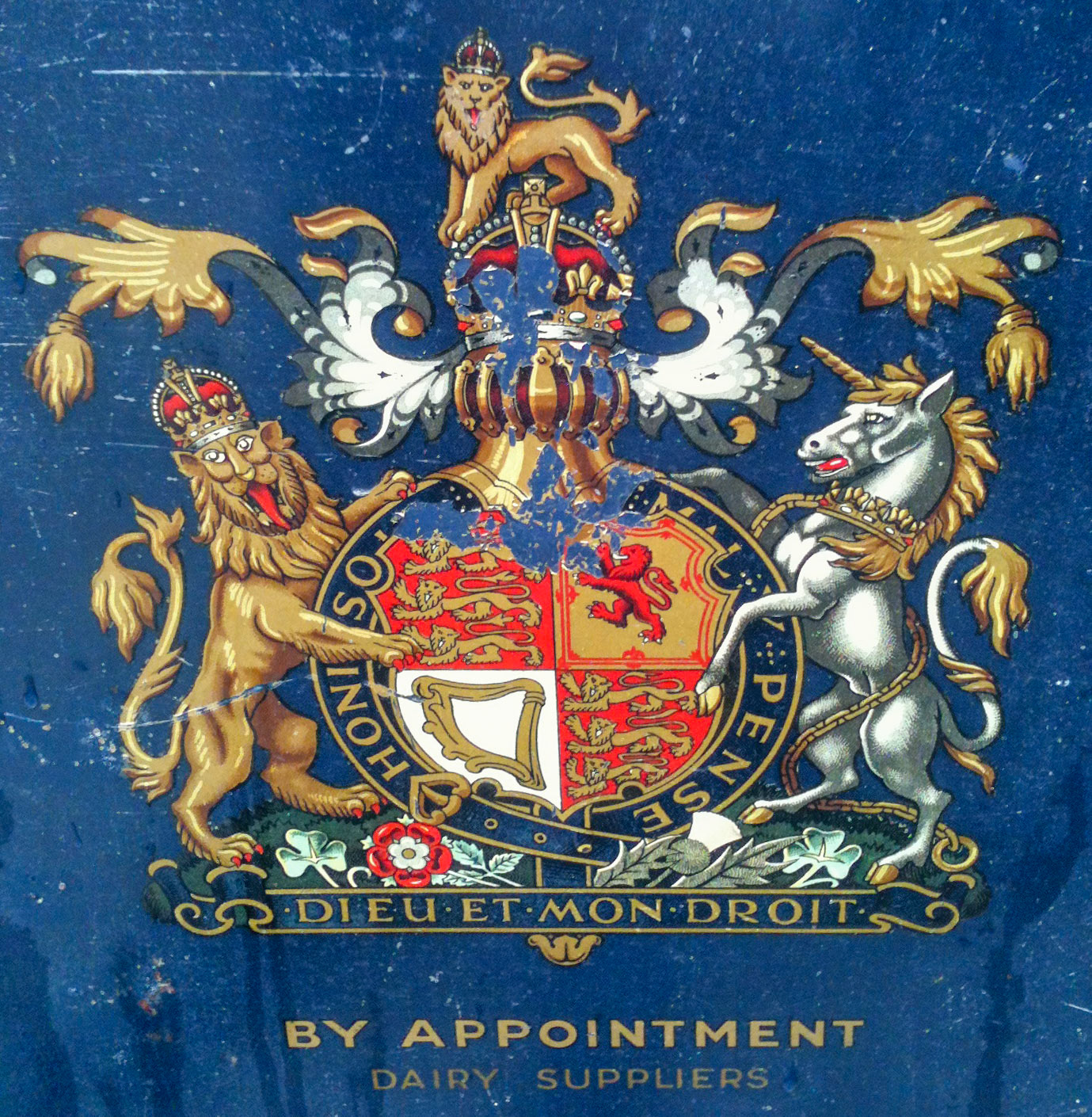Express Dairy Royal Appointment sign on milk cart (Courtesy Paul Luke)