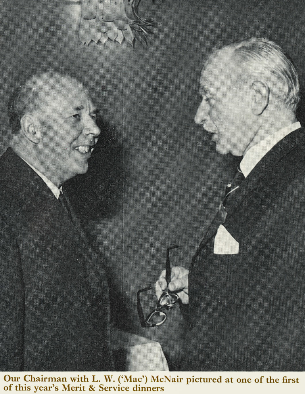1972 Merit and Service Dinner-Eric Robarts and 'Mac' McNair. (Express News Summer)
