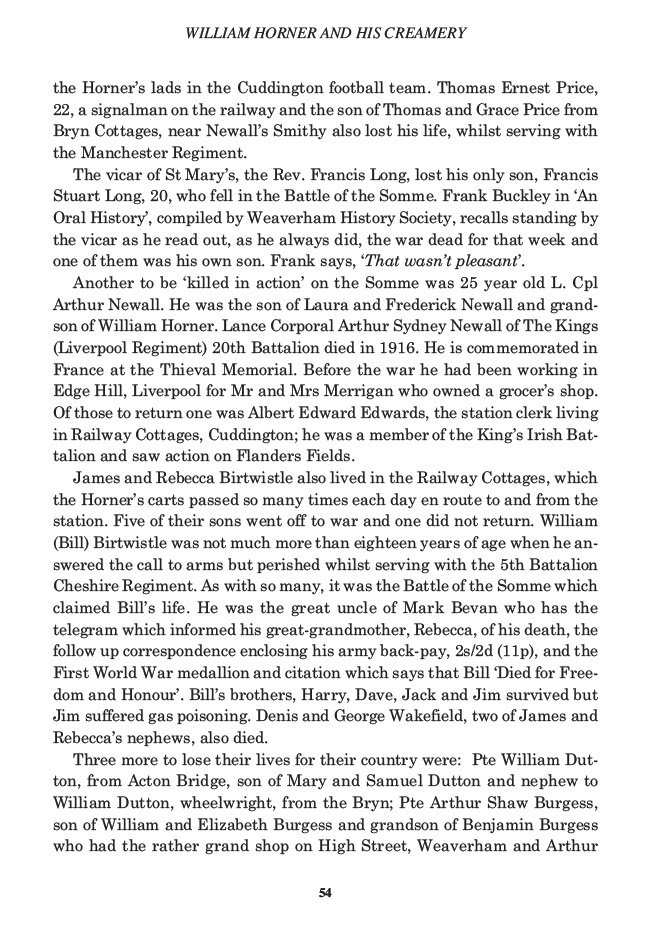 William Horner and his Creamery, Jill King