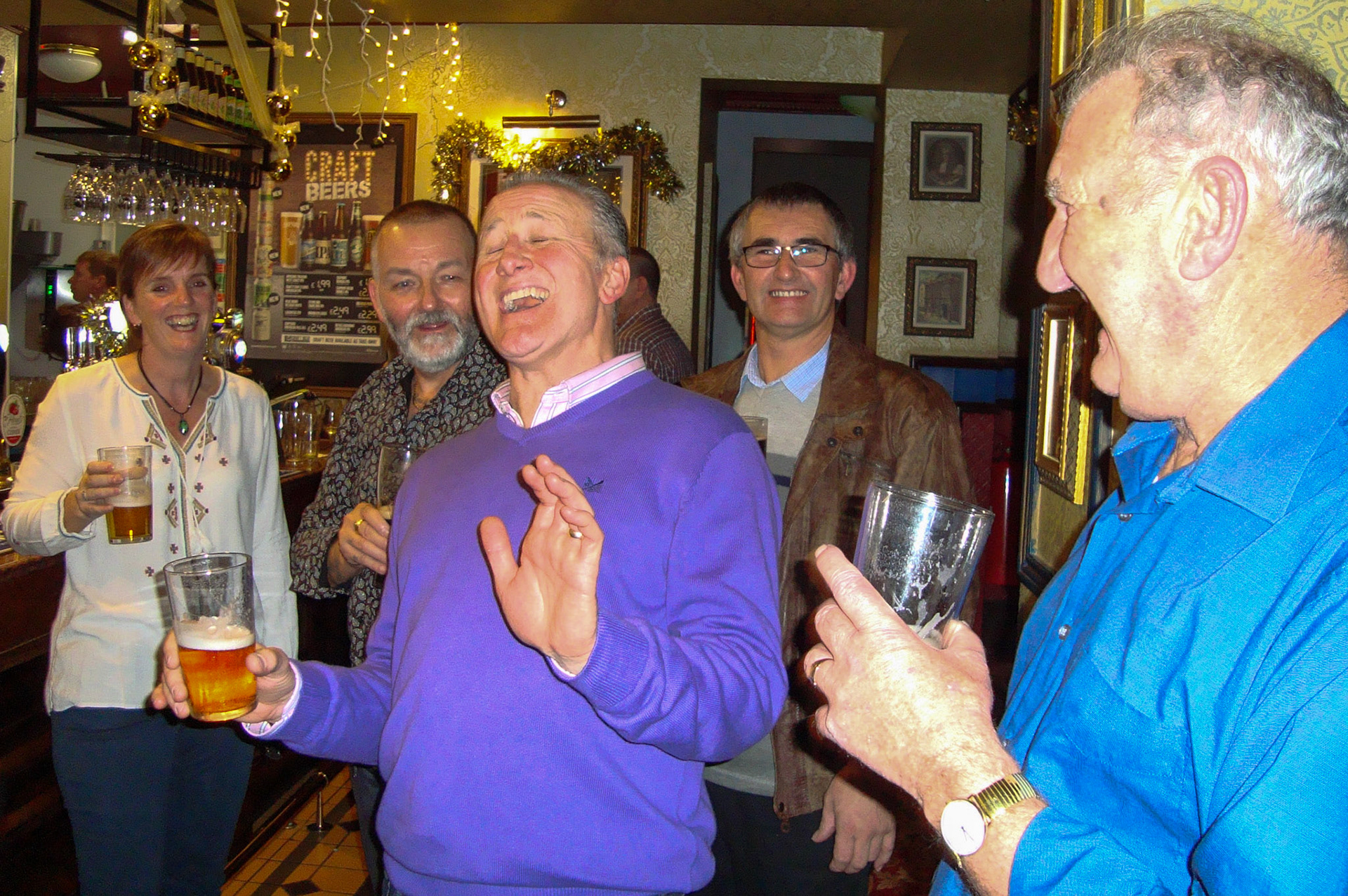 2016 Exeter Staff Reunion, The Imperial. Jimmy Reid identifies Jackie Ditchburn, John Leat, Michael Critchard, Robert Smith and Albert Allen, (RIP) (Courtesy Phillip Budd)