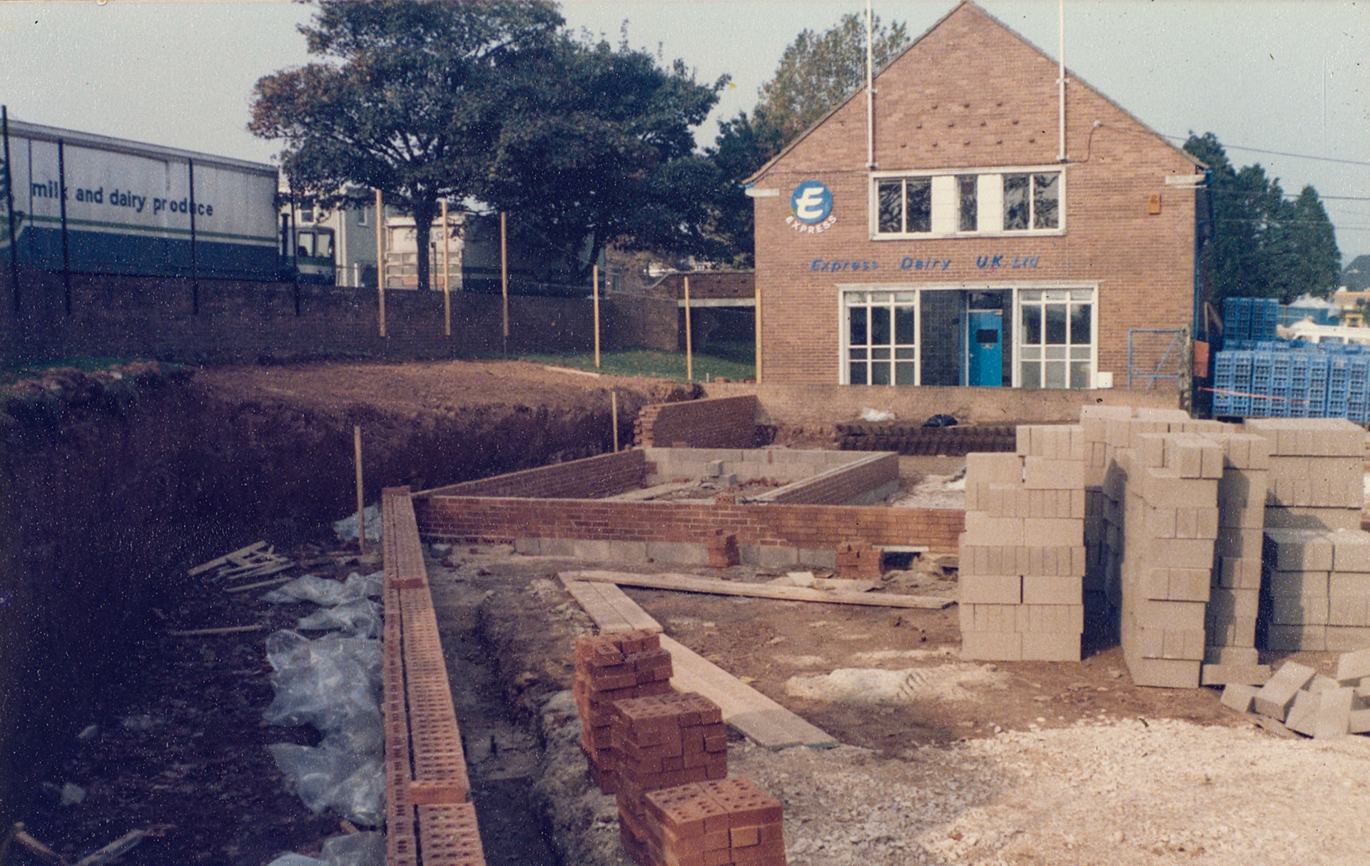 1980s Exeter Processing-silo and milk reception construction. (Pictures by Syd Johnston, presented by his son Ian via Teresa Heal)