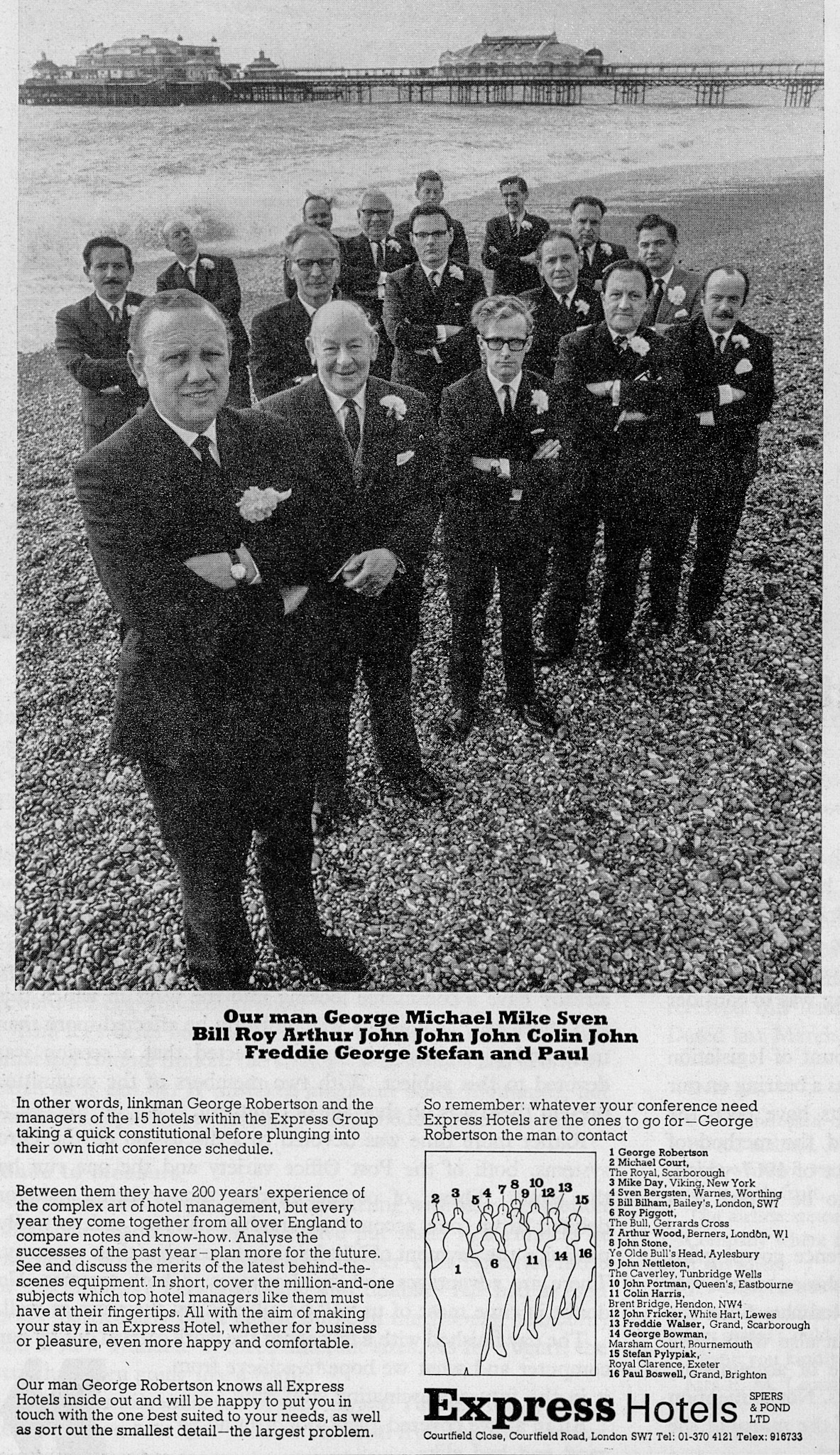 1968 GEORGE ROBERTSON (Express's 15 hotel managers get together in conference)