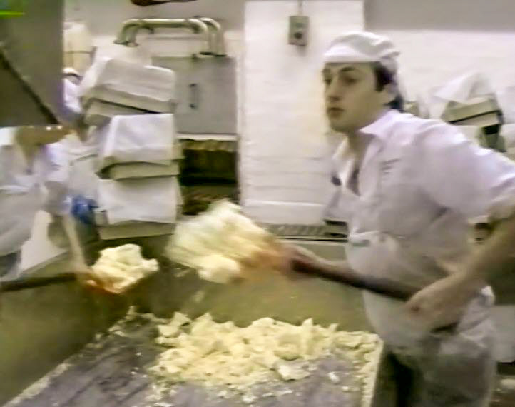 1989 Reece's Creamery-Cheshire Cheese Production-milling into small pieces
