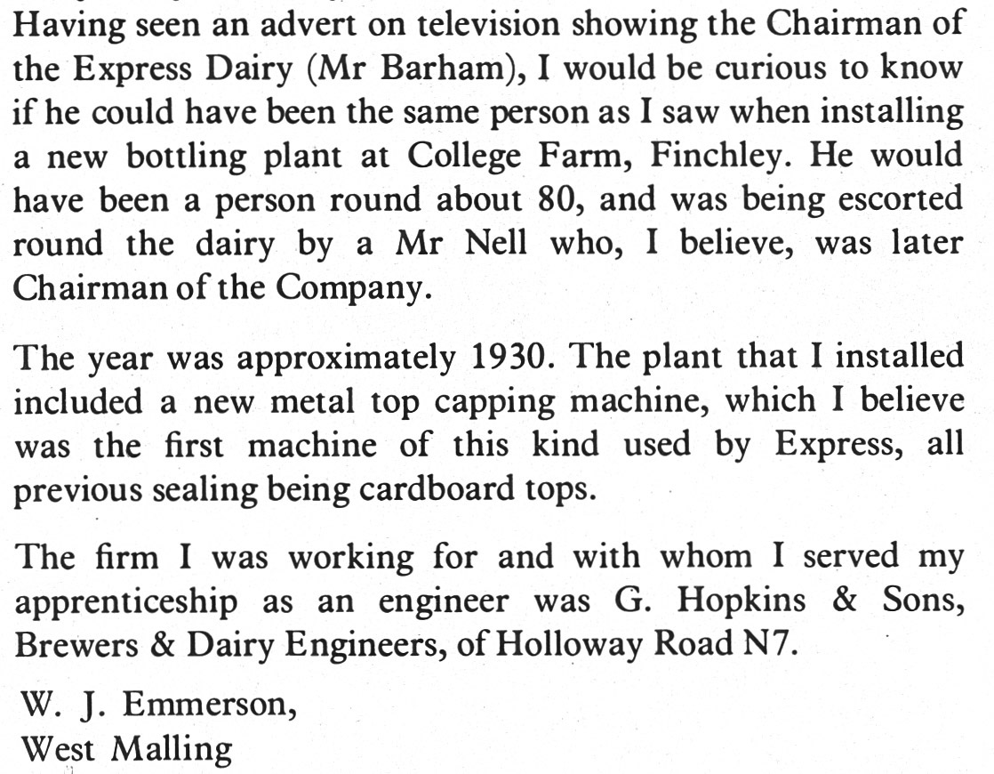 1930 Memories of College Farm. (Express News Autumn 1978)