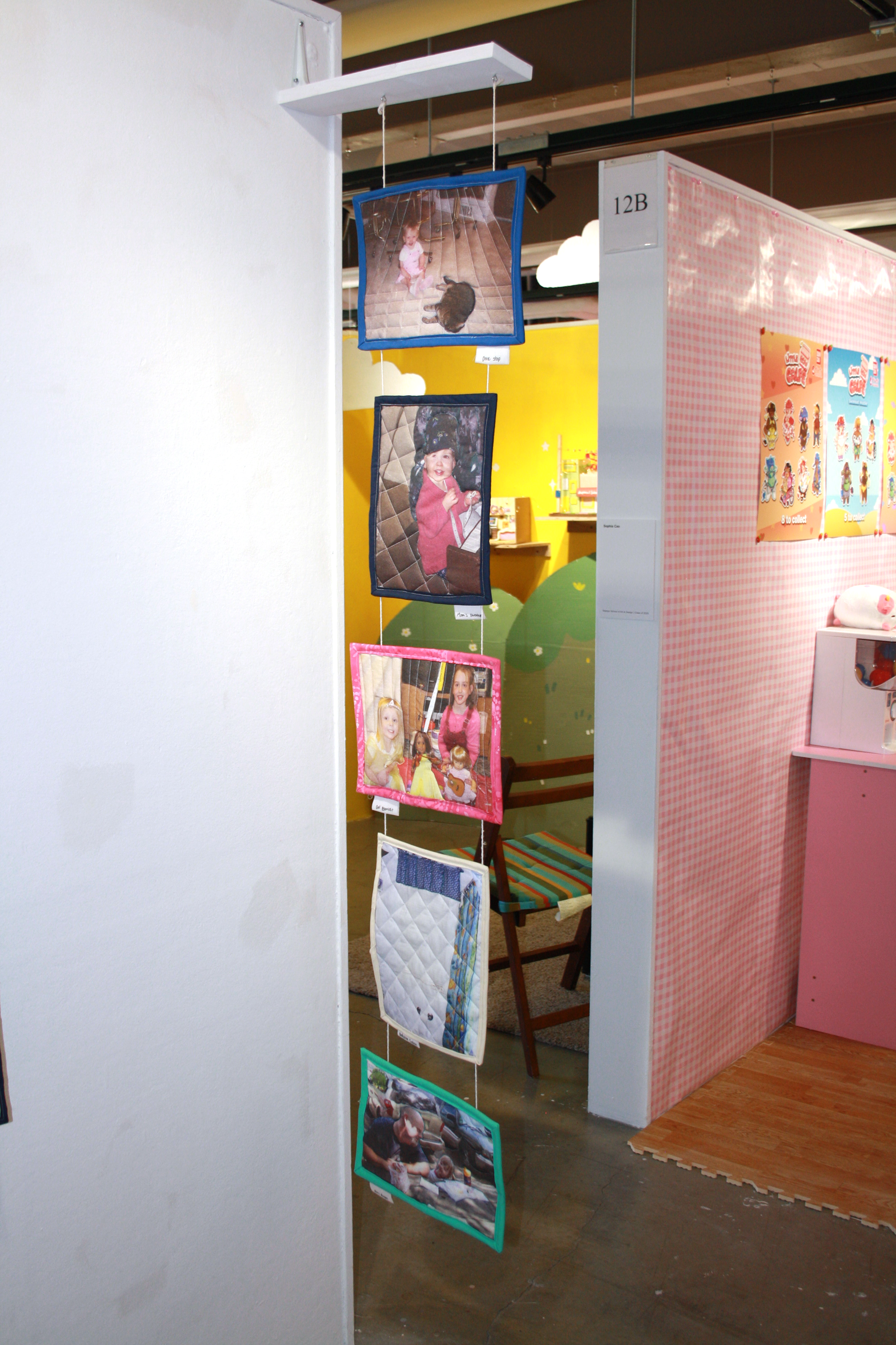 Various sizes, UV printed fabric with scrap fabric made into miniature quilts