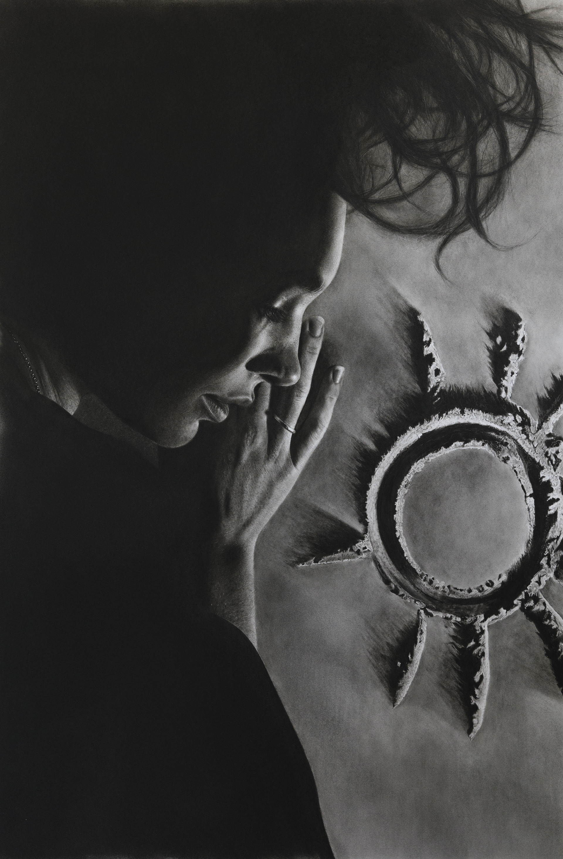 Les Rêves / Dreams, 2024 graphite, fusain, pierre noire sur papier 40 x 60 cm