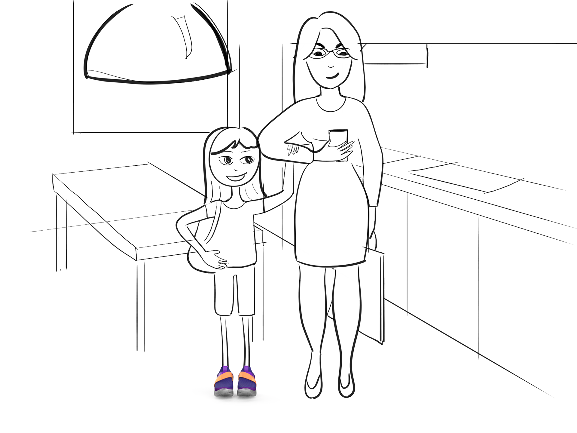 Parent and child set goals for the day together using the app.