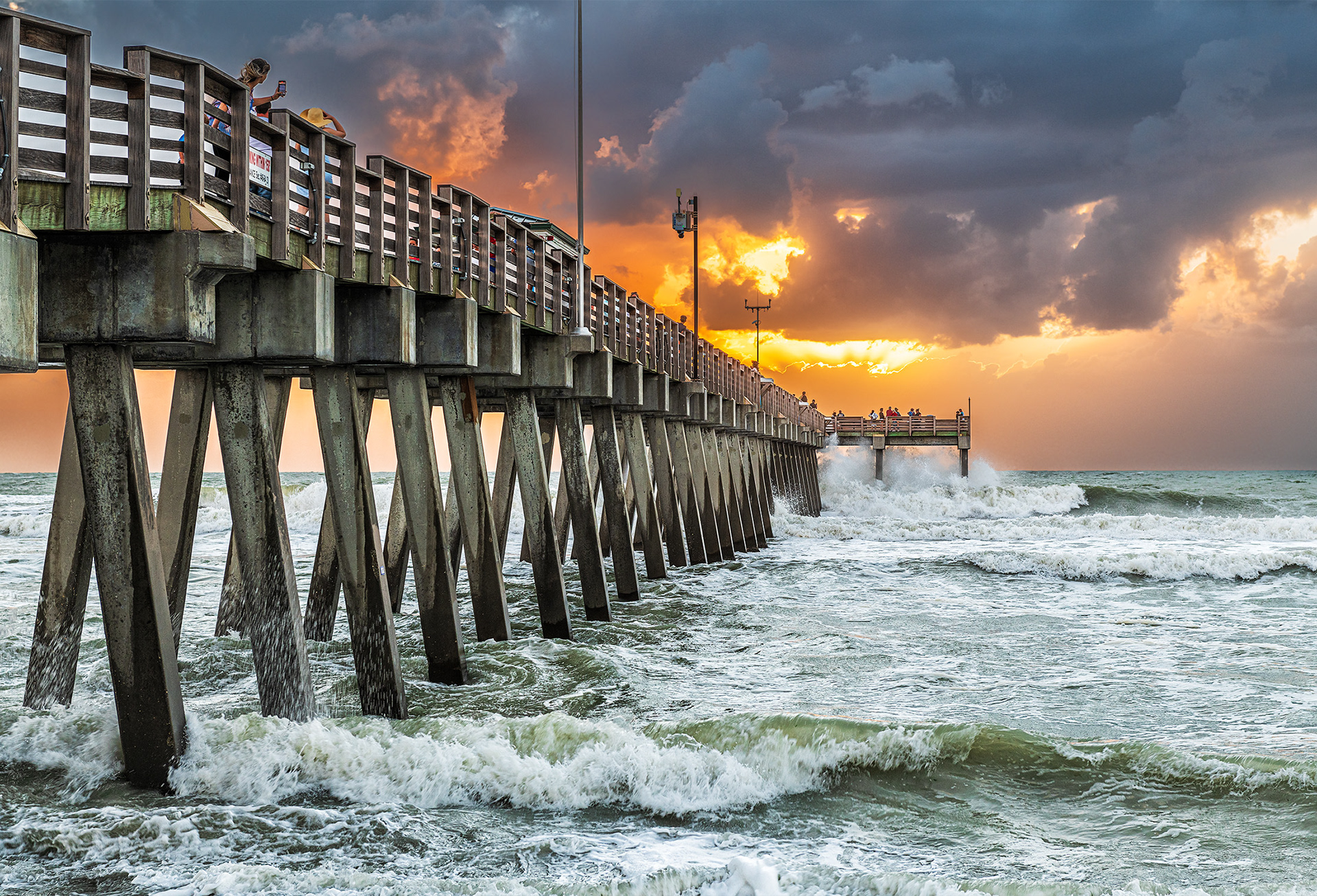 High Surf at Venice Fishing Pier