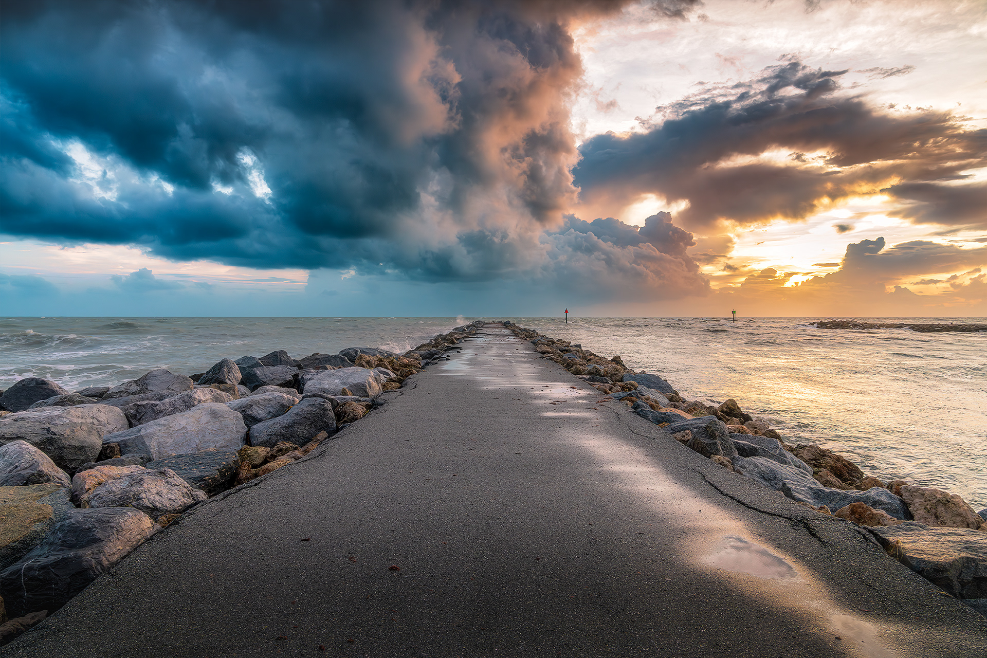 Sunset at South Jetty after Hurricane Idalia