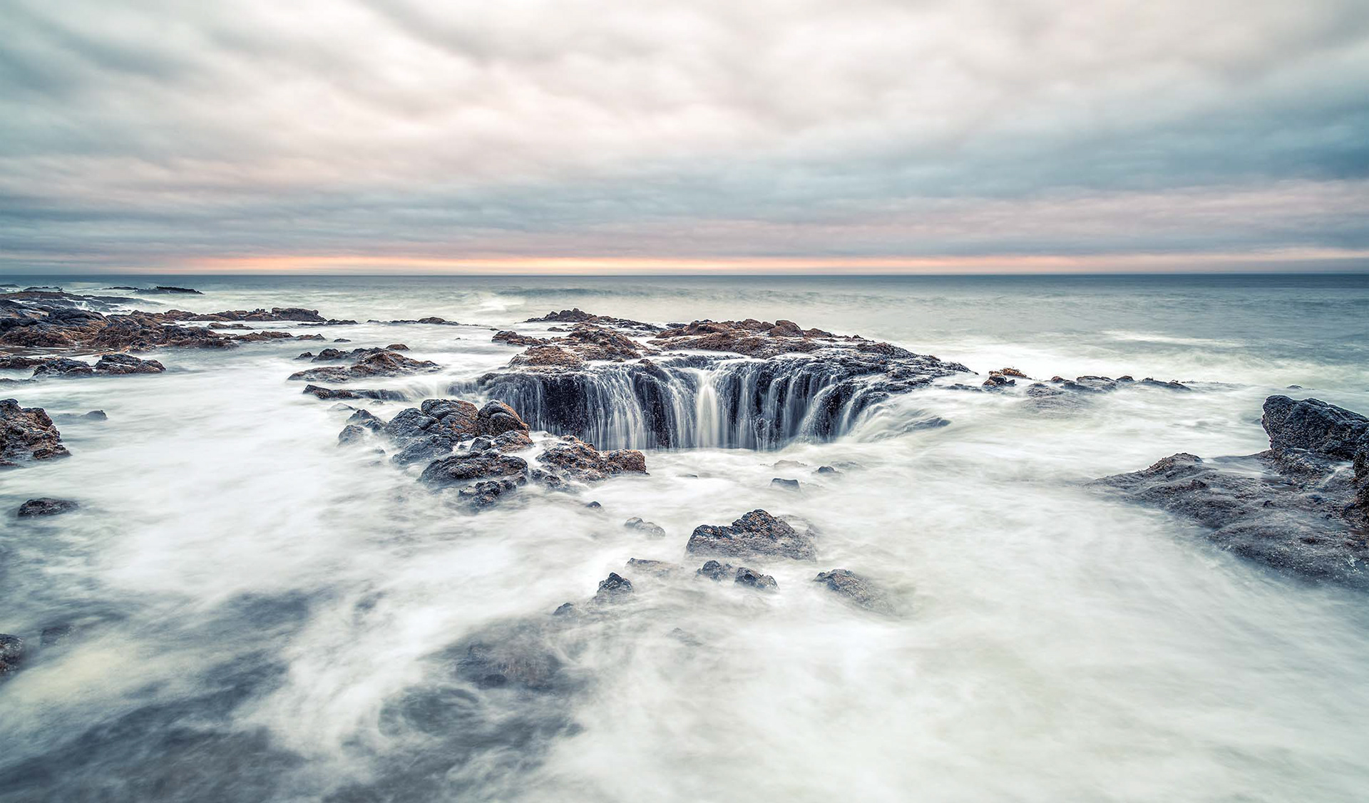 Thor's Well Sunset