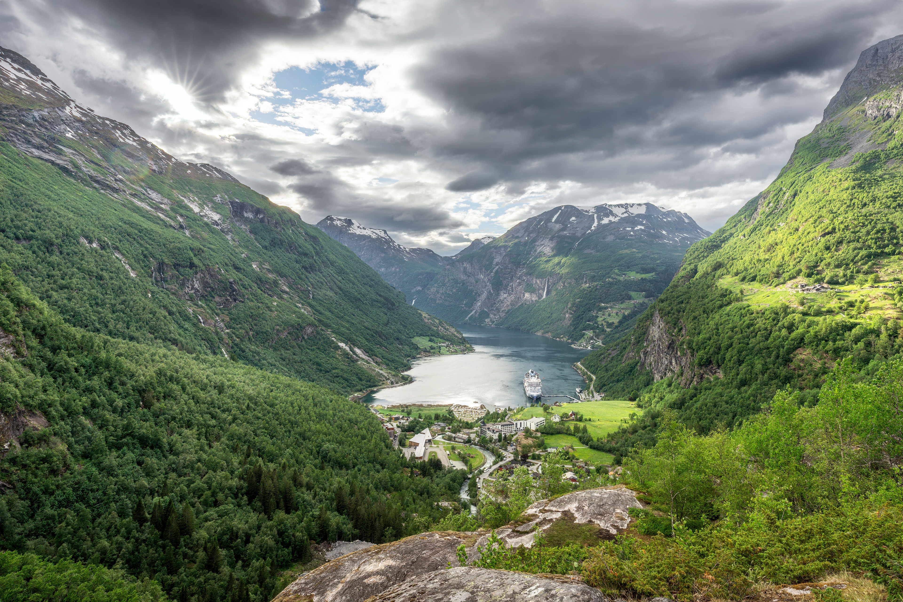 Overlook at Geiranger Fjord Sunset