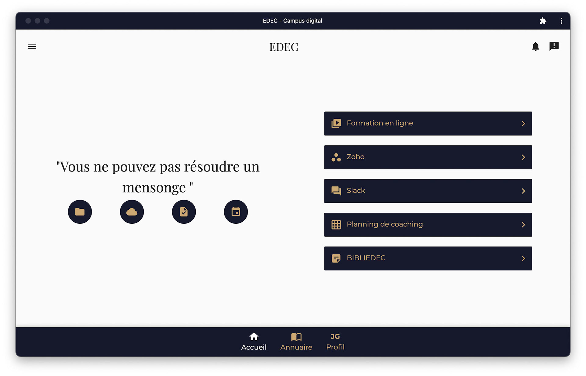 Application Campus de l'EDEC - École de David Laroche