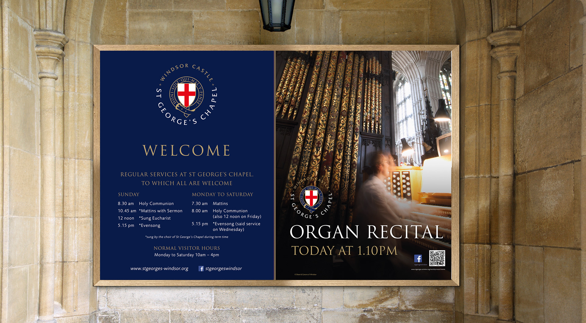 Interchangeable magnet poster design for the South Porch of St George's Chapel, Windsor Castle