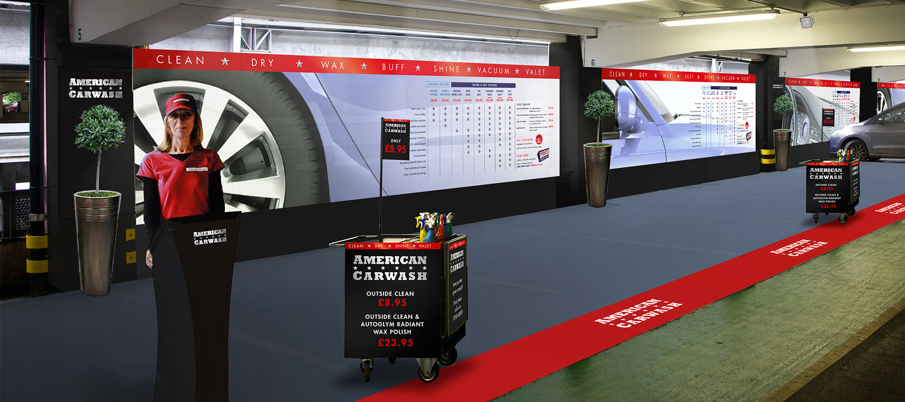 Branding and retail design for American Carwash