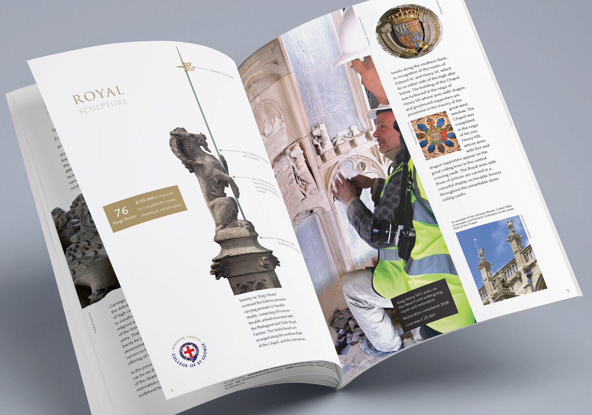 Vertue's Angels Sculpture Fund brochure design for The College of St George, Windsor Castle.