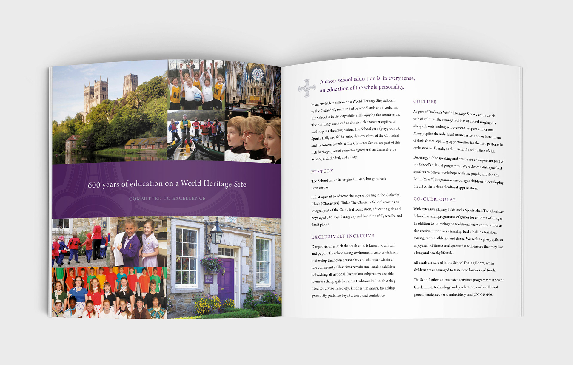 School prospectus for The Chorister School, Durham Cathedral