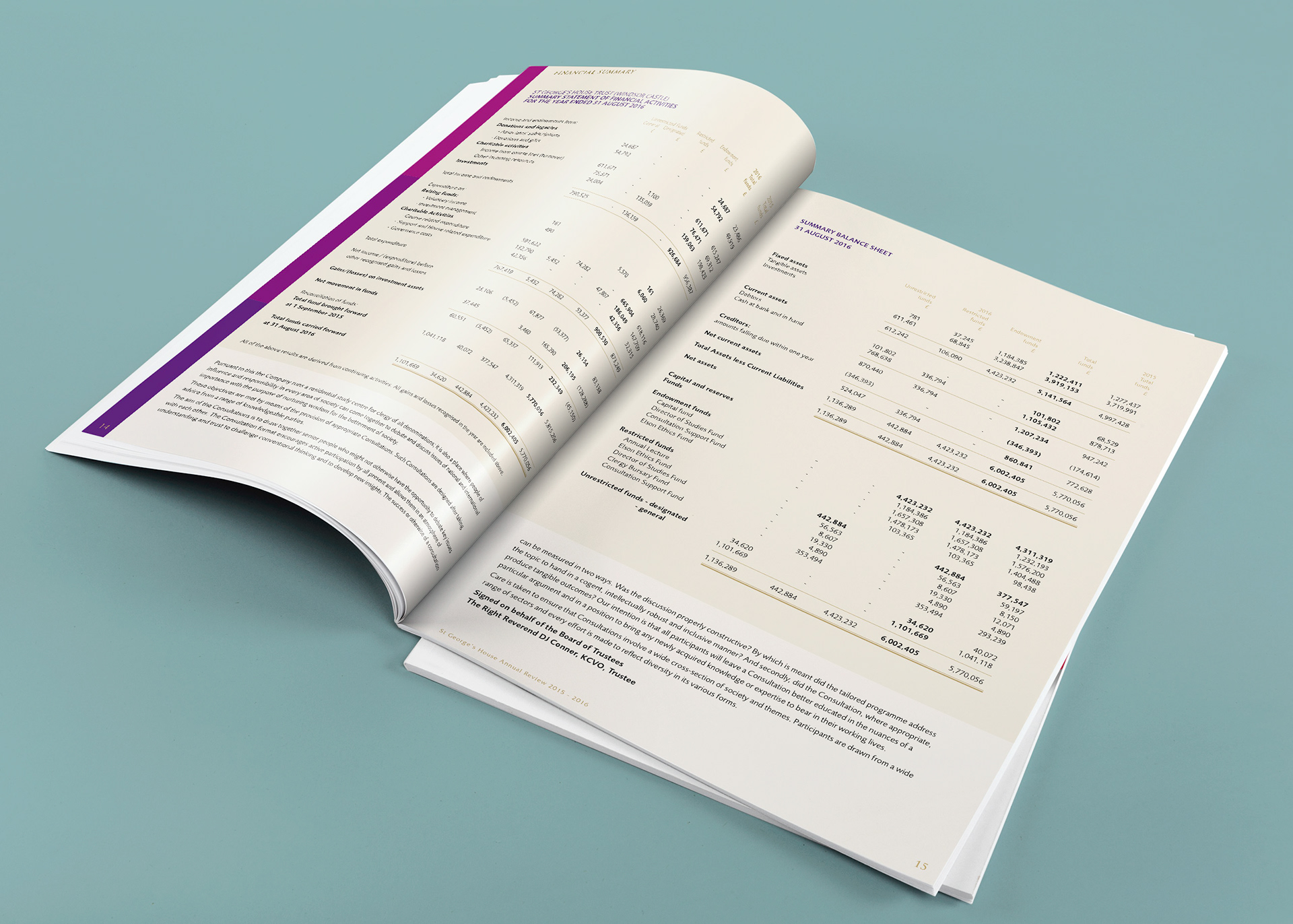 Annual Review design and print for St George's House, Windsor Castle