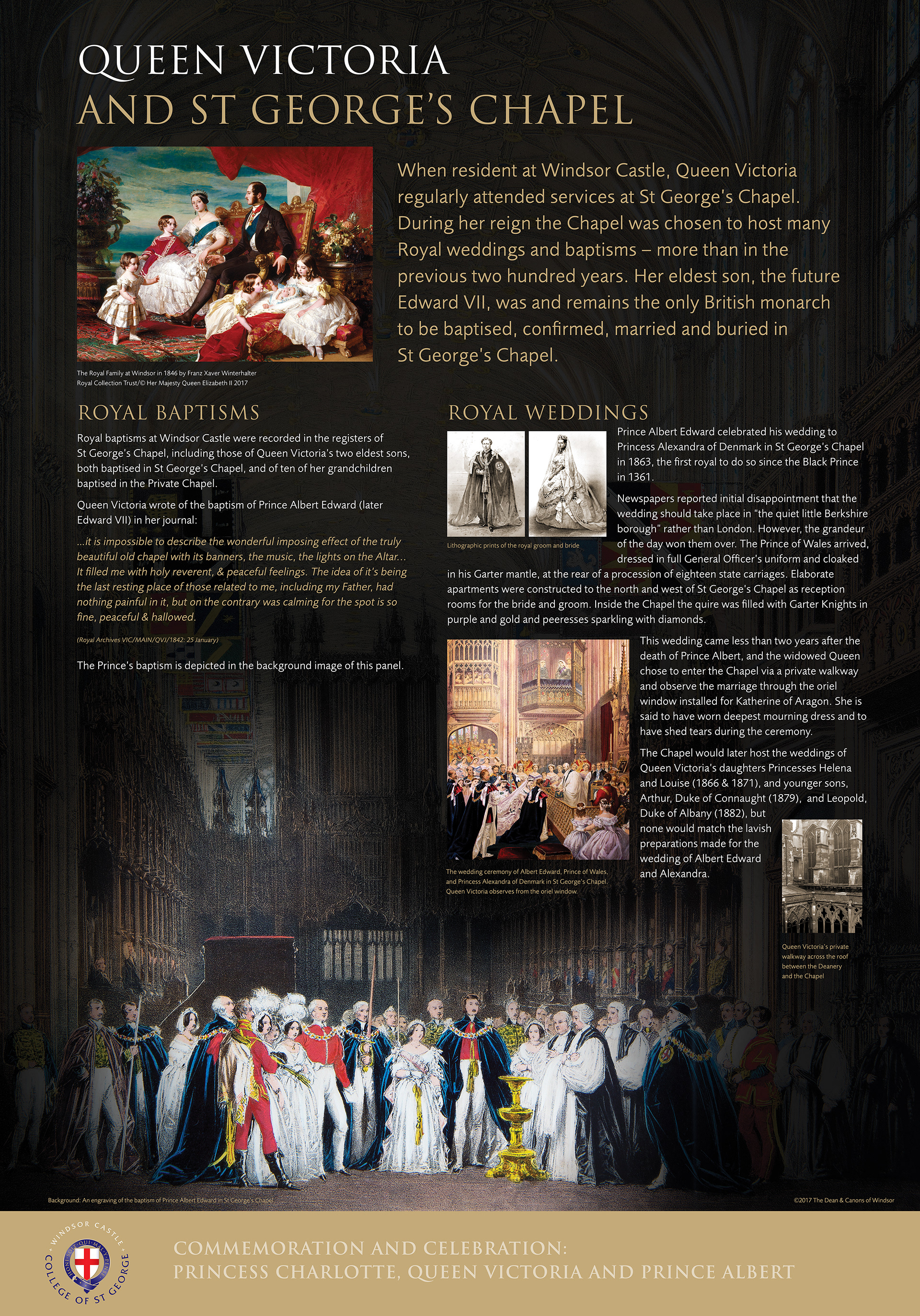 Design of exhibition panel for Queen Victoria exhibition at Windsor