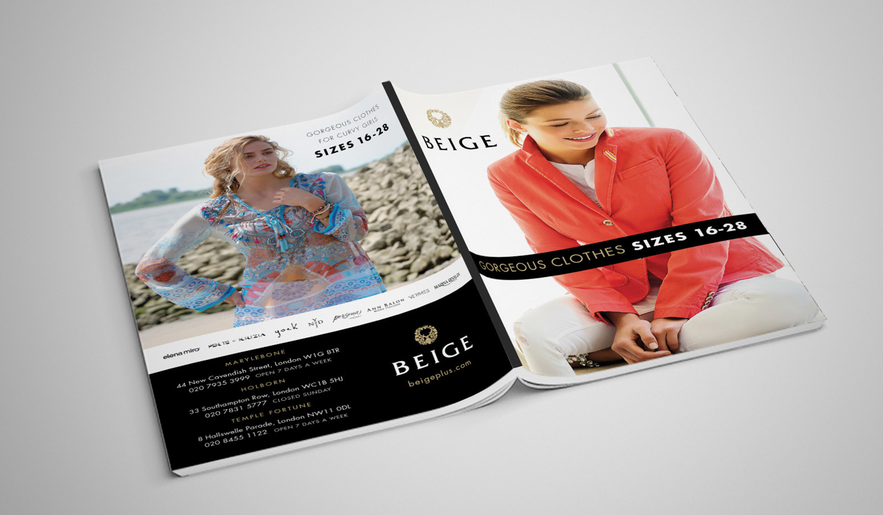 Seasonal fashion brochure design and production for Beige Plus womenswear