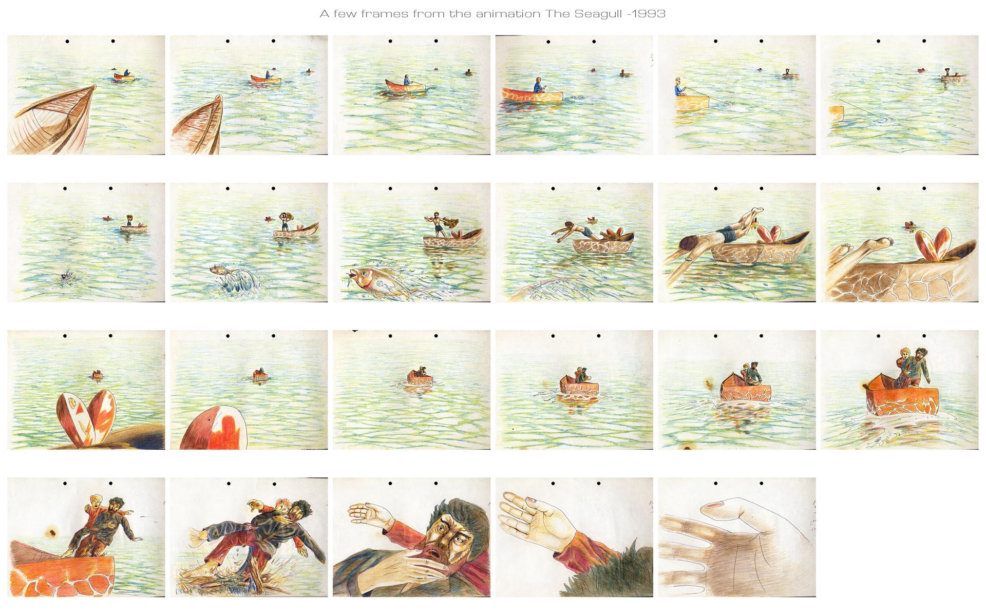 A few frames from the animation The Seagull -1993