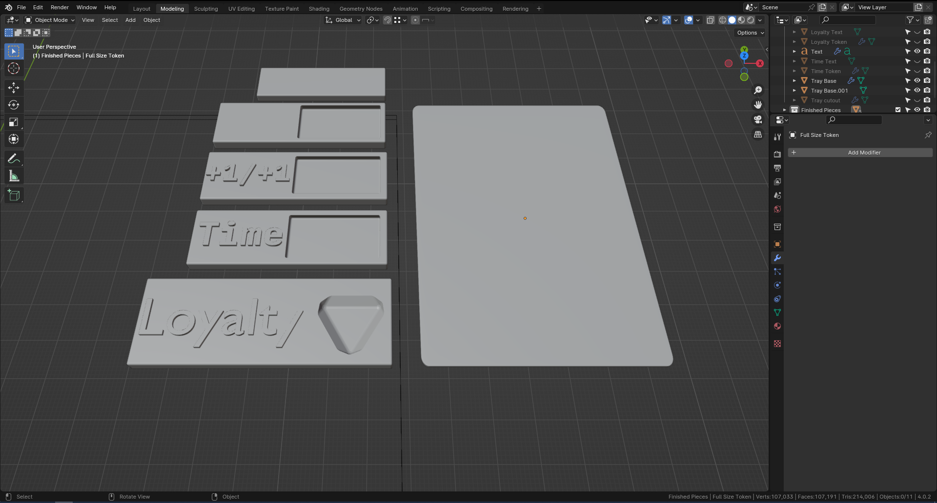 MTG counter trays and token Blender models