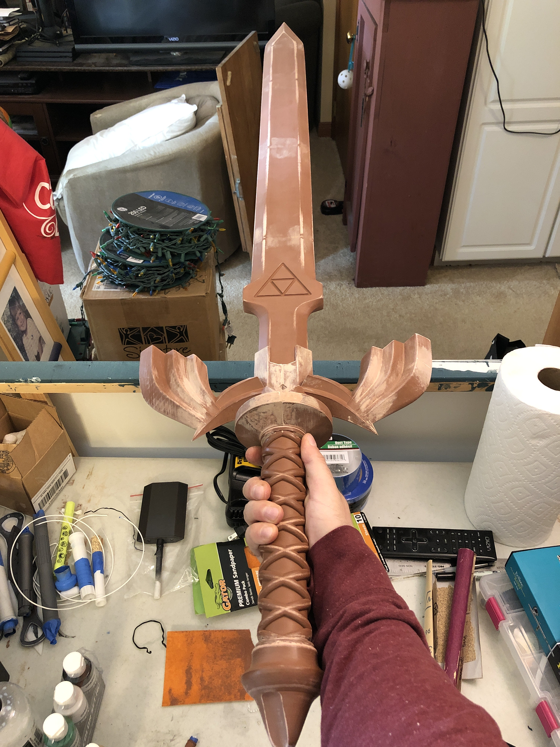 Master Sword assembled in the process of filling and priming