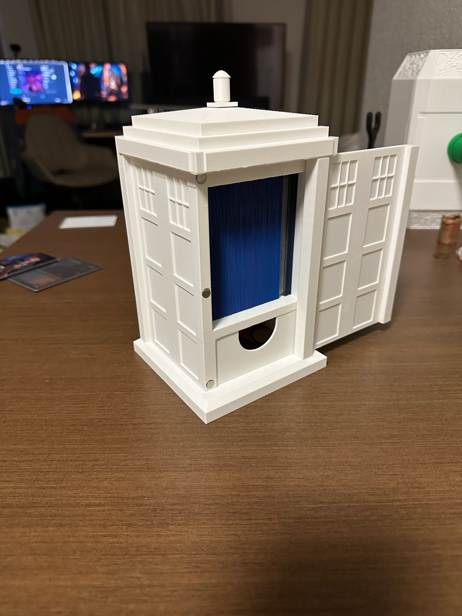 TARDIS deck box raw print open with deck inside