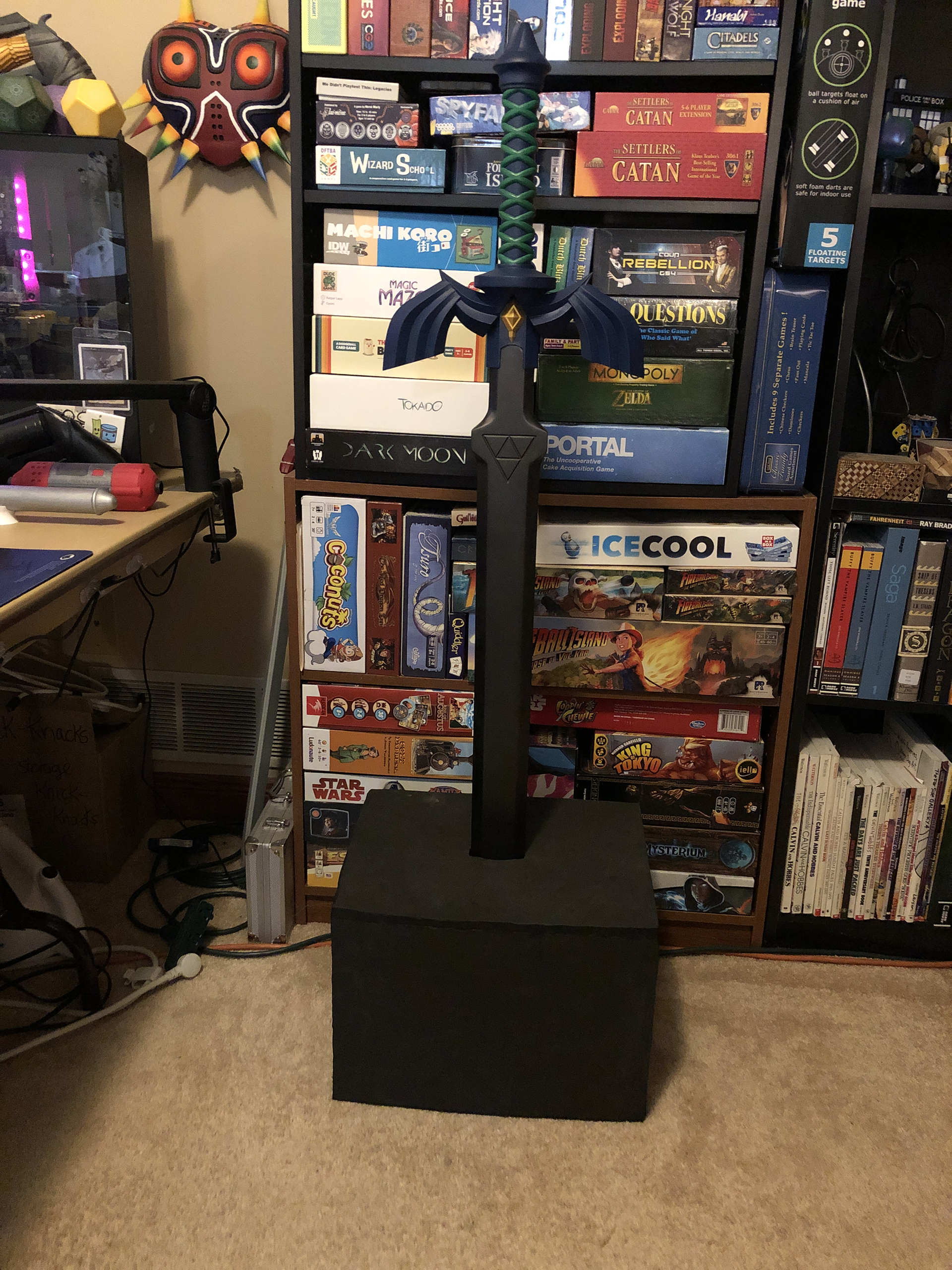 Finished Master Sword in foam covered base