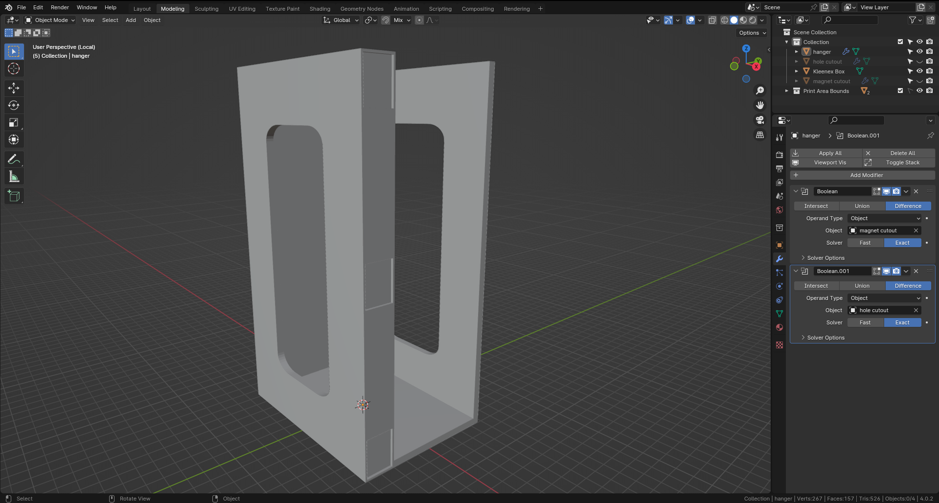 Kleenex box hanger Blender model