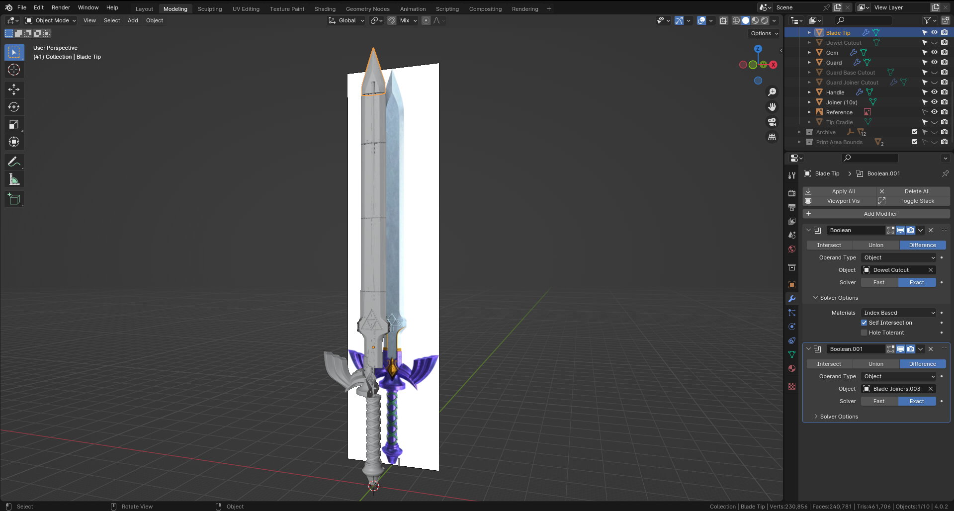 Master Sword Blender model